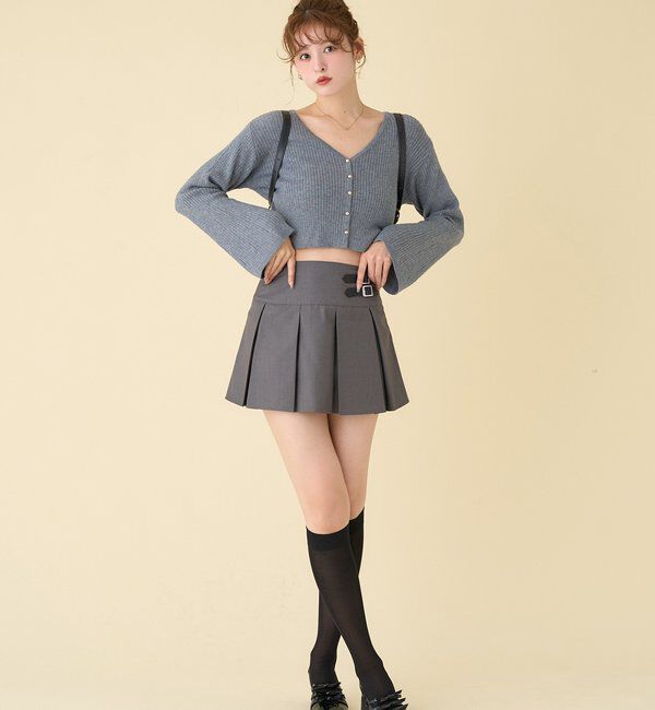 「サイドベルトプリーツスカート」|スカート|
