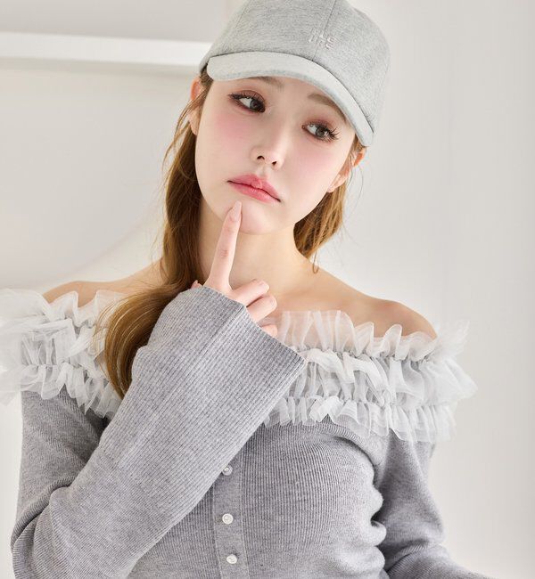  「チュールフリルオフショルニット」|ニット・セーター|