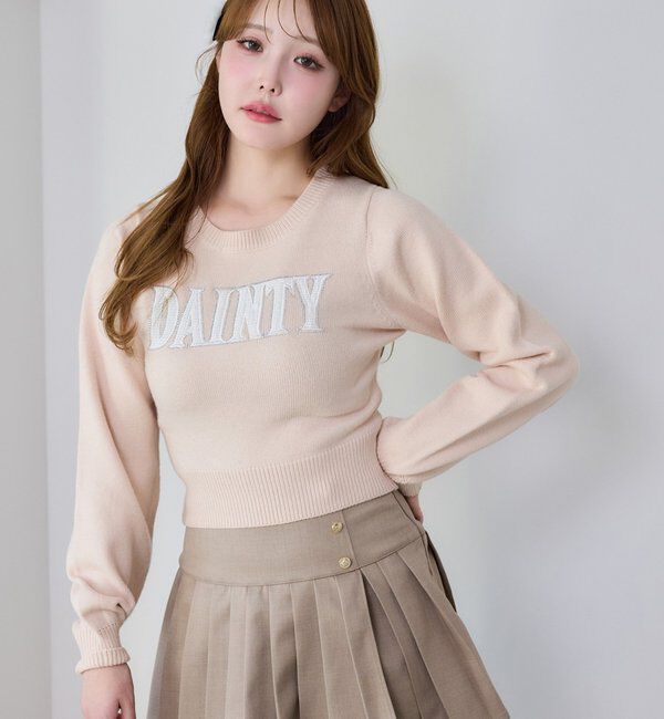  「キラキラロゴ入りアソートニット」|ニット・セーター|ピンク