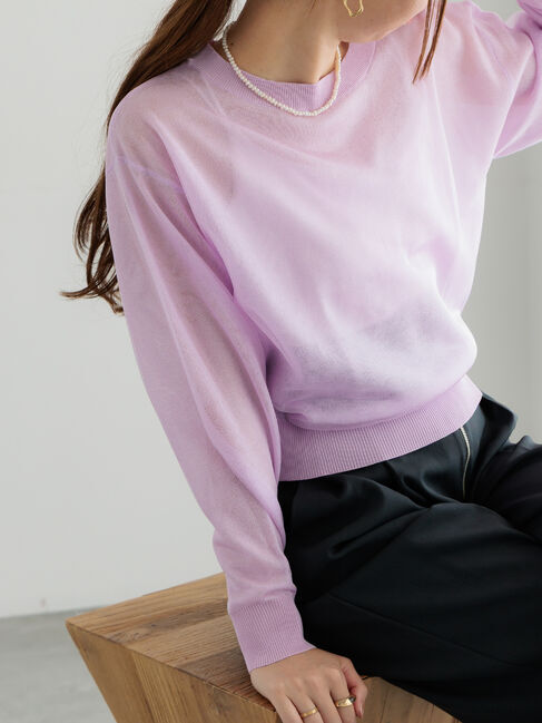 Te chichi「シアーレイヤーニット」|ニット・セーター|ピンク