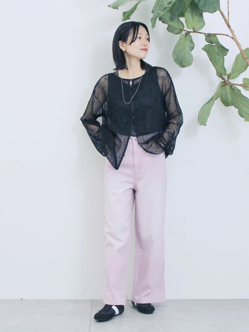 Samansa Mos2 blue「【ECO DENIM 】 ワイドストレートパンツ」|その他|