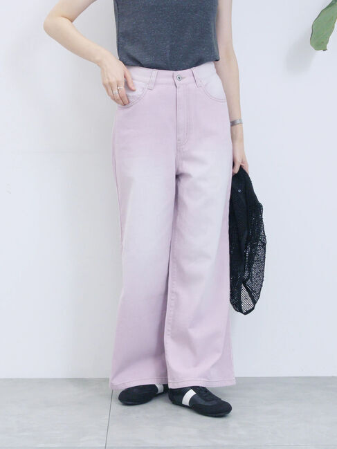 Samansa Mos2 blue「【ECO DENIM 】 ワイドストレートパンツ」|その他|