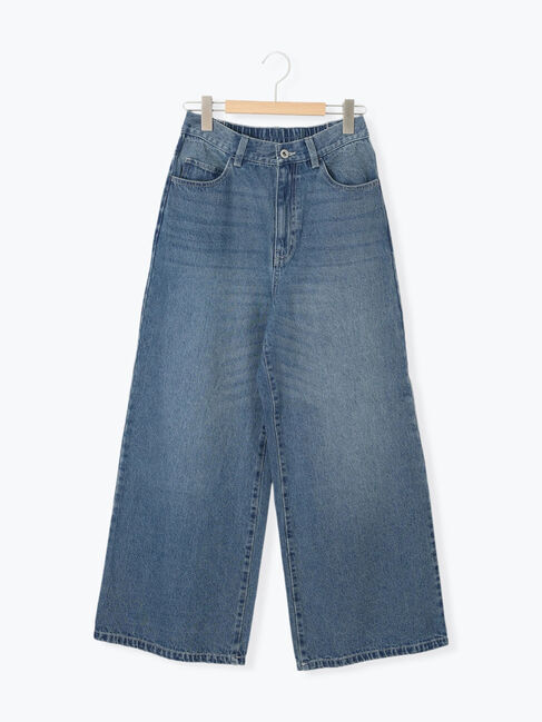 Samansa Mos2 blue「【ECO DENIM 】 ワイドストレートパンツ」|その他|