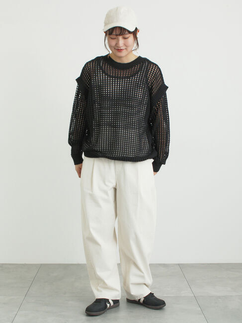 Samansa Mos2「前後2WAY裾ドロストニット」|カーディガン|