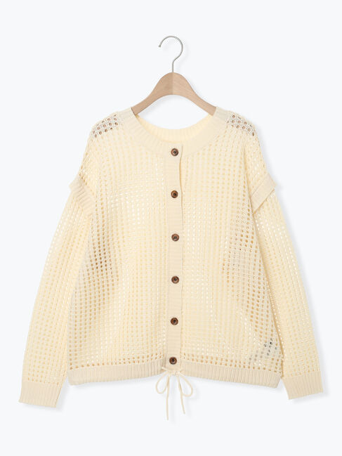 Samansa Mos2「前後2WAY裾ドロストニット」|カーディガン|