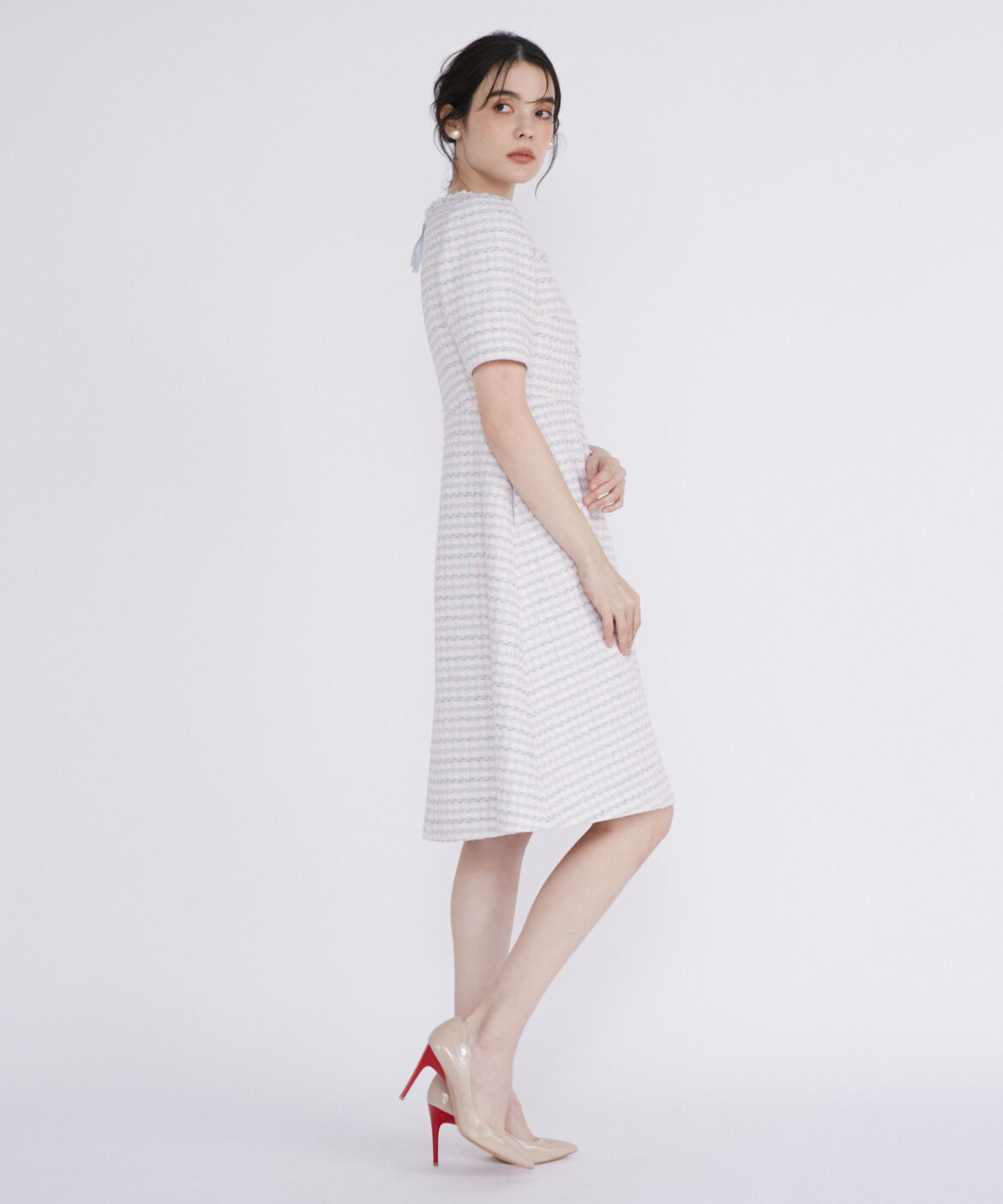 Maglie le cassetto「《M Maglie le cassetto》ファンシーツイードワンピース《Linton Tweeds》」|ワンピース|