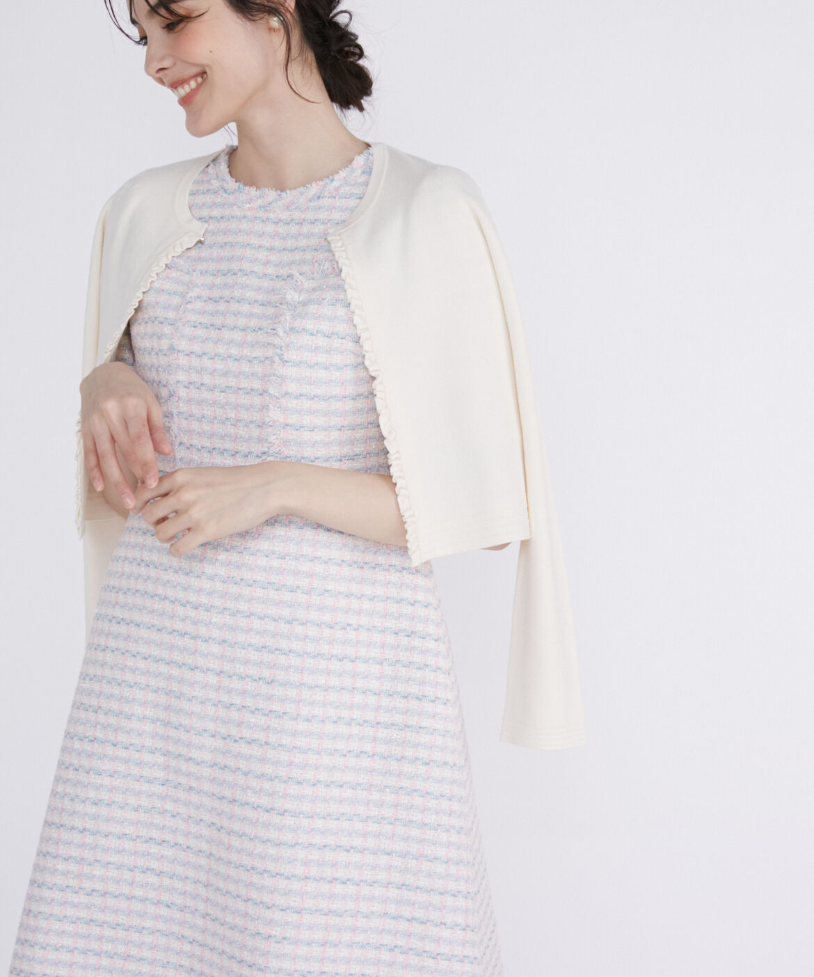 Maglie le cassetto「《M Maglie le cassetto》ファンシーツイードワンピース《Linton Tweeds》」|ワンピース|