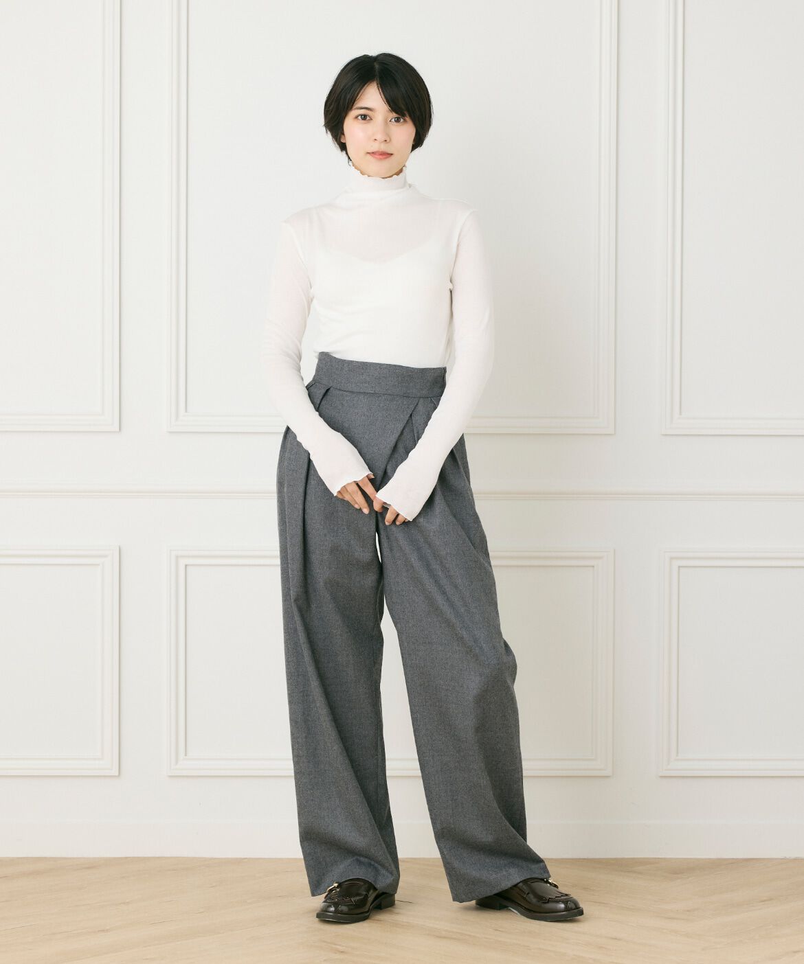 INED「ハイネックロングスリーブトップス」|Tシャツ・カットソー|