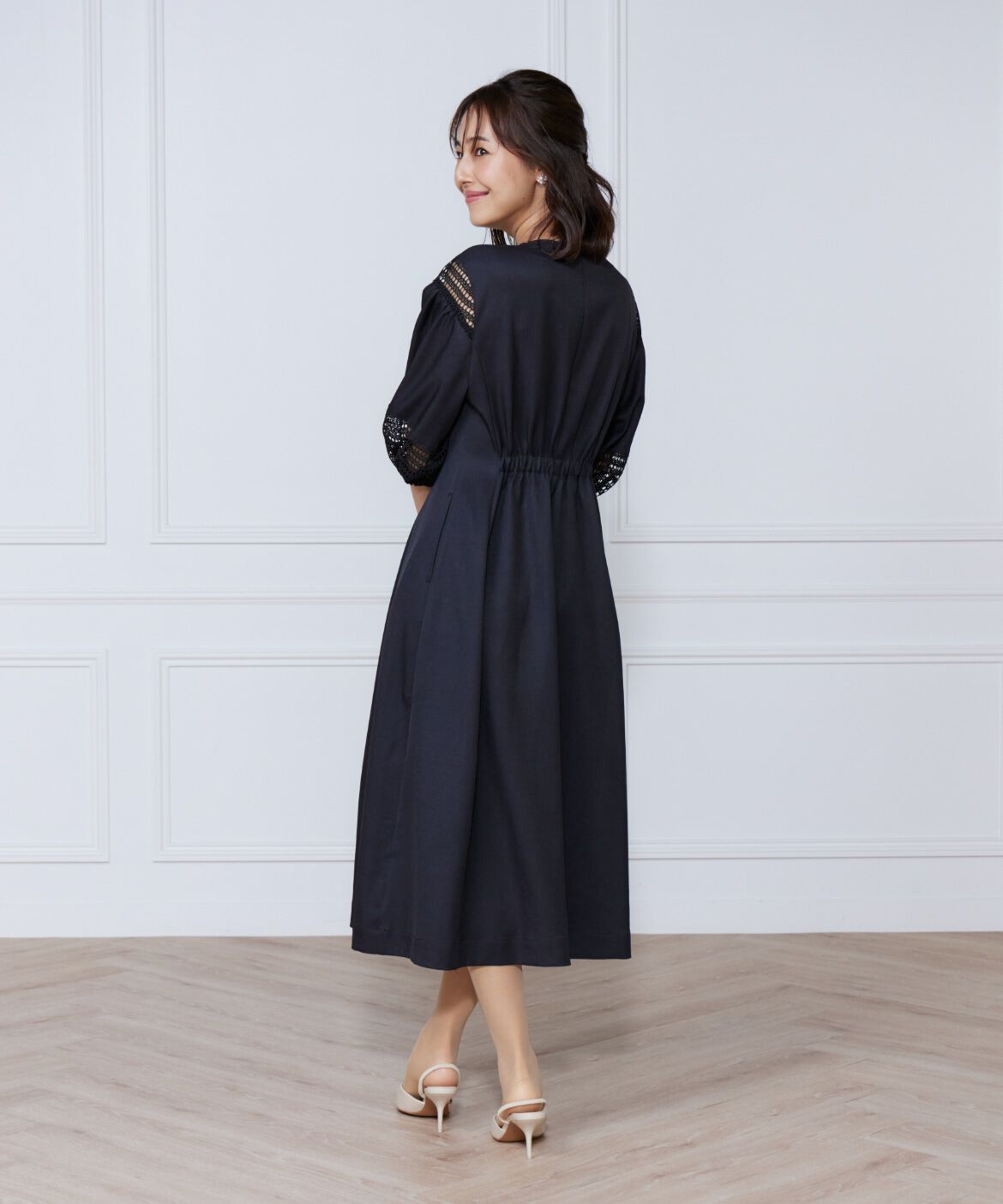 ef-de Black「デニムプリントレース使いワンピース」|ワンピース|