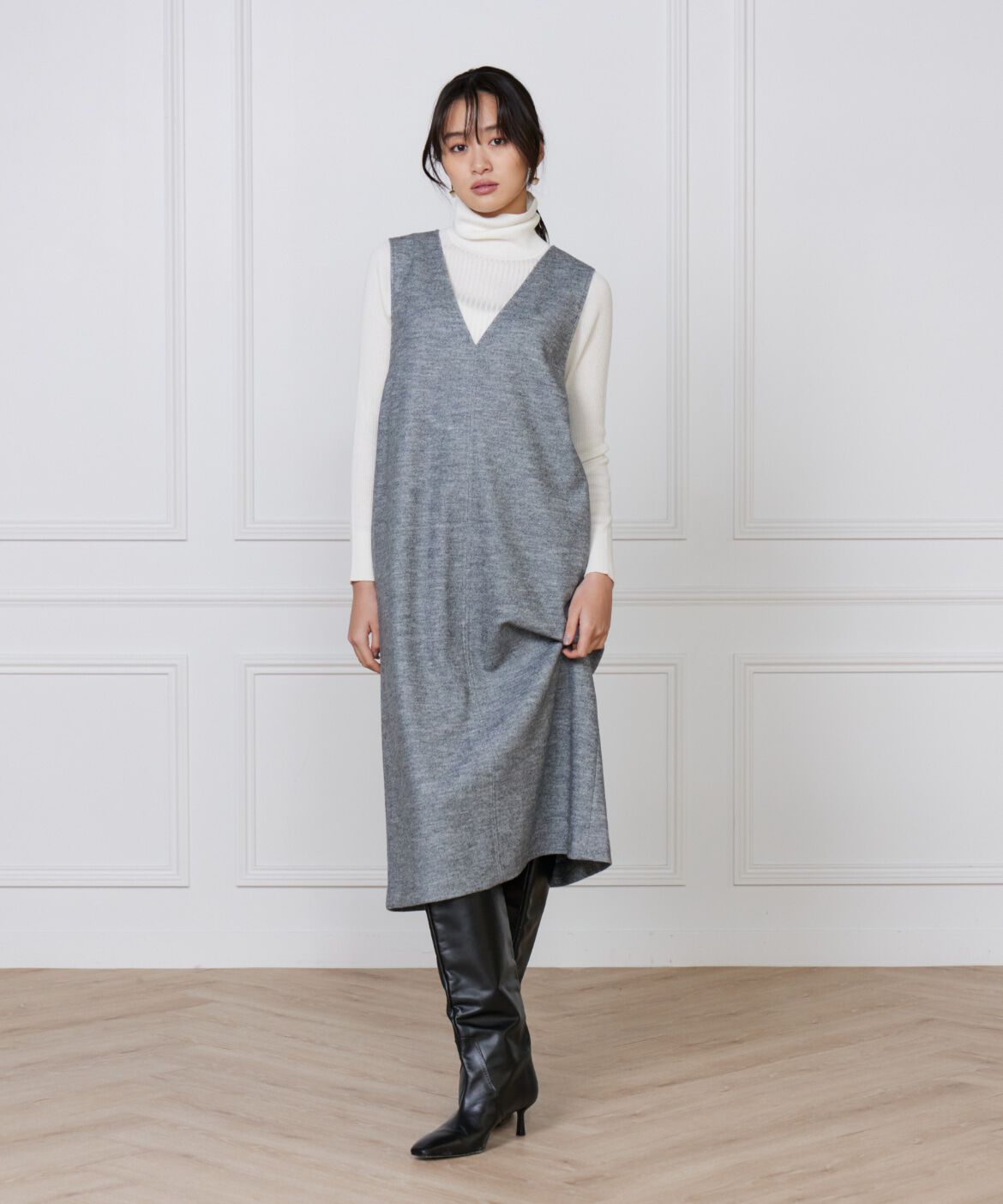 7-IDconcept.「《大きいサイズ》ジャンパースカート」|ワンピース|