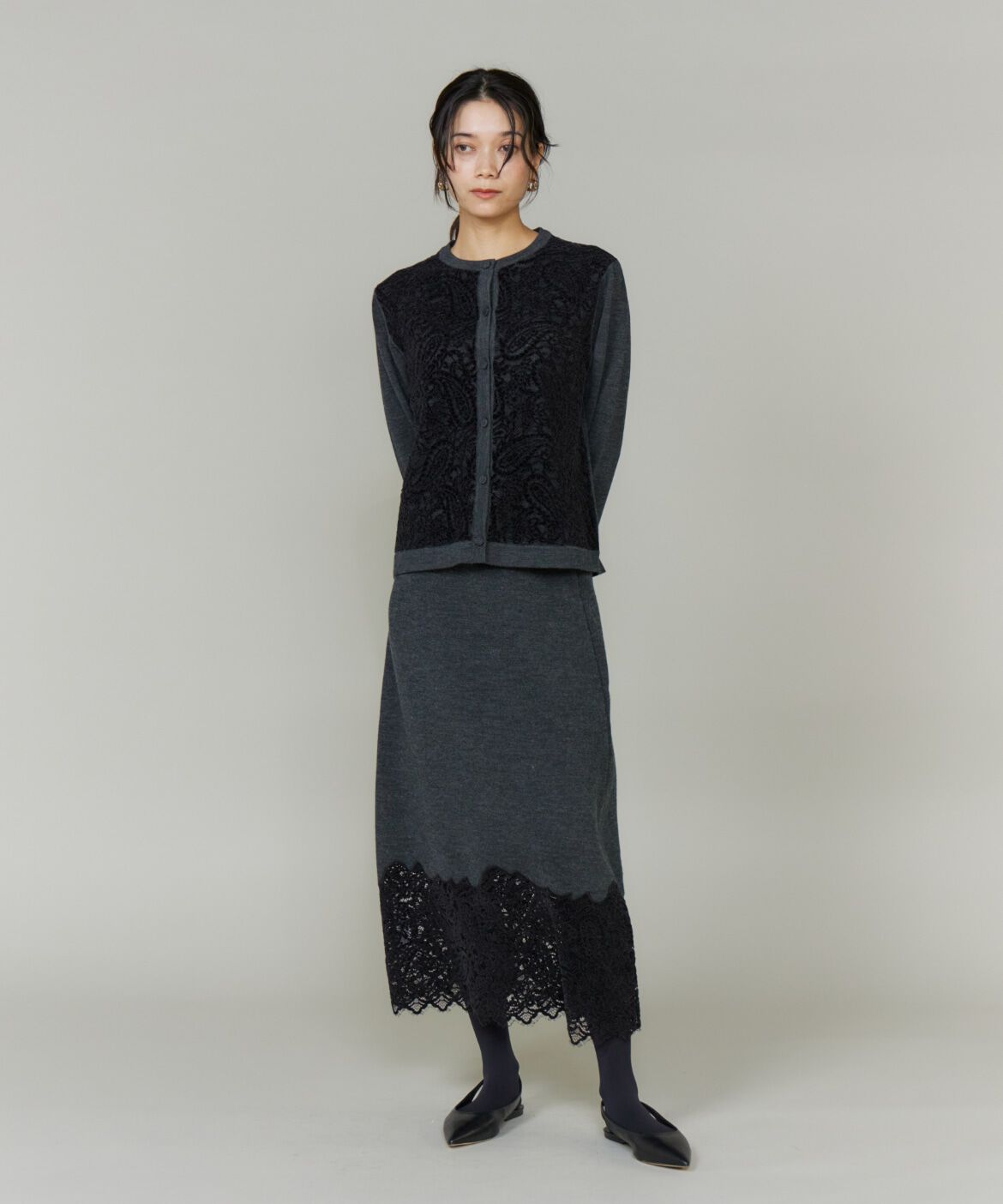 INED「《大きいサイズ》レースカーディガン」|カーディガン|
