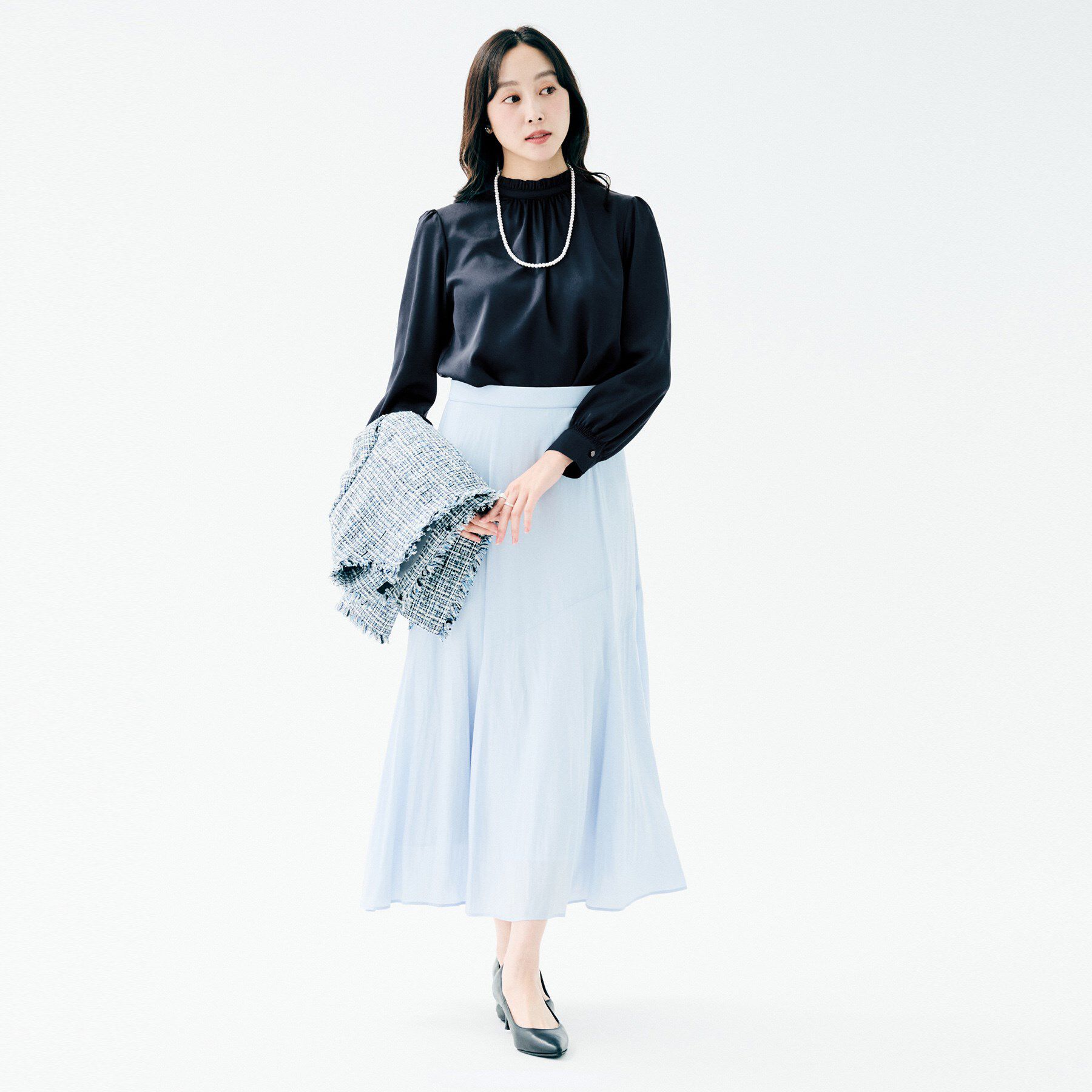 UNTITLED「【セレモニー/フォーマル/お仕事着】ハイネックフリル ブラウス」|シャツ・ブラウス|