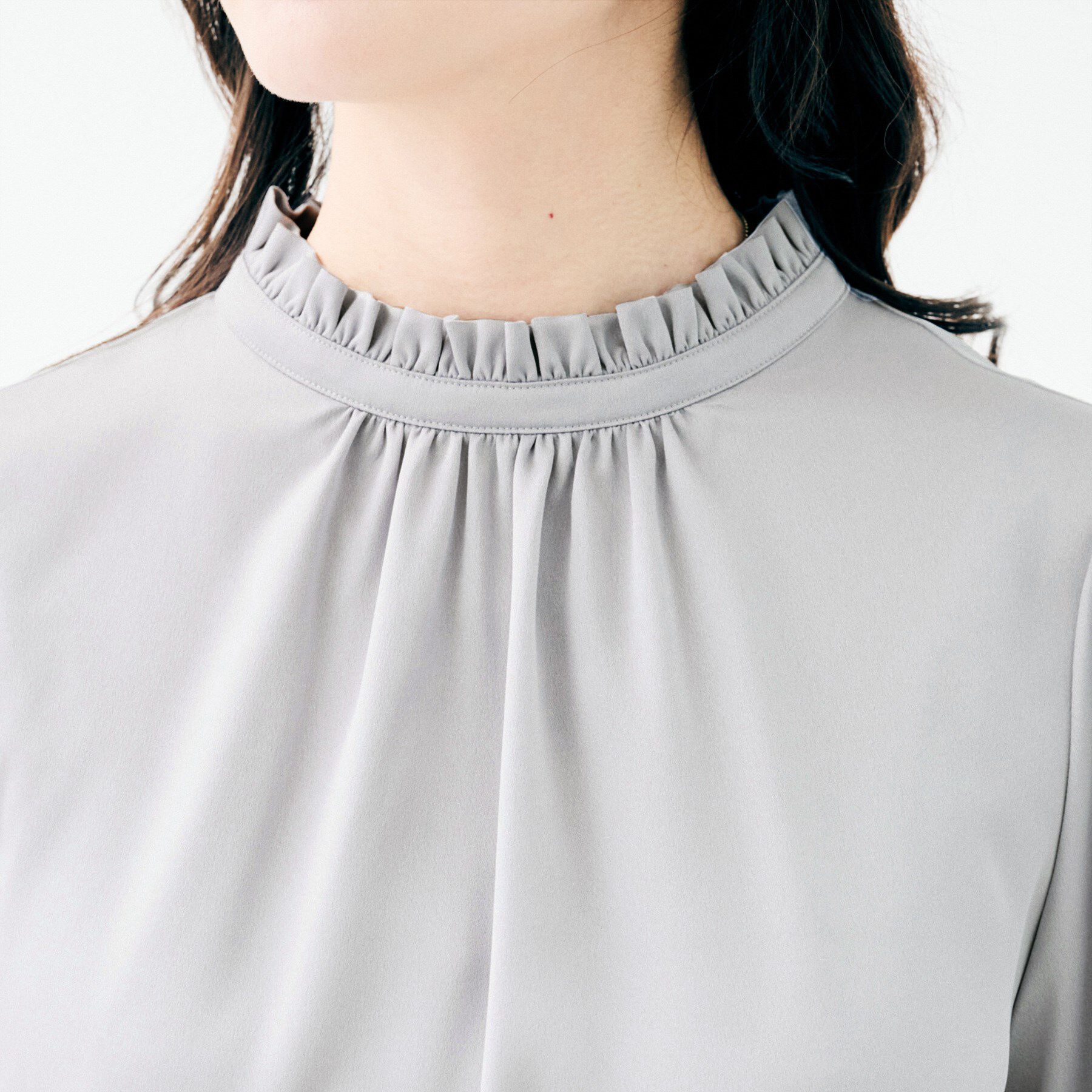 UNTITLED「【セレモニー/フォーマル/お仕事着】ハイネックフリル ブラウス」|シャツ・ブラウス|