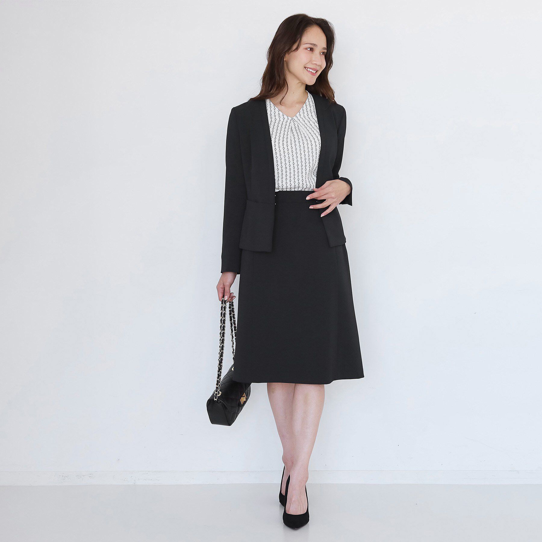 COUP DE CHANCE「【手洗い可／日本製／伸縮性／スーツ可】カラーレスジャケット」|ノーカラージャケット|