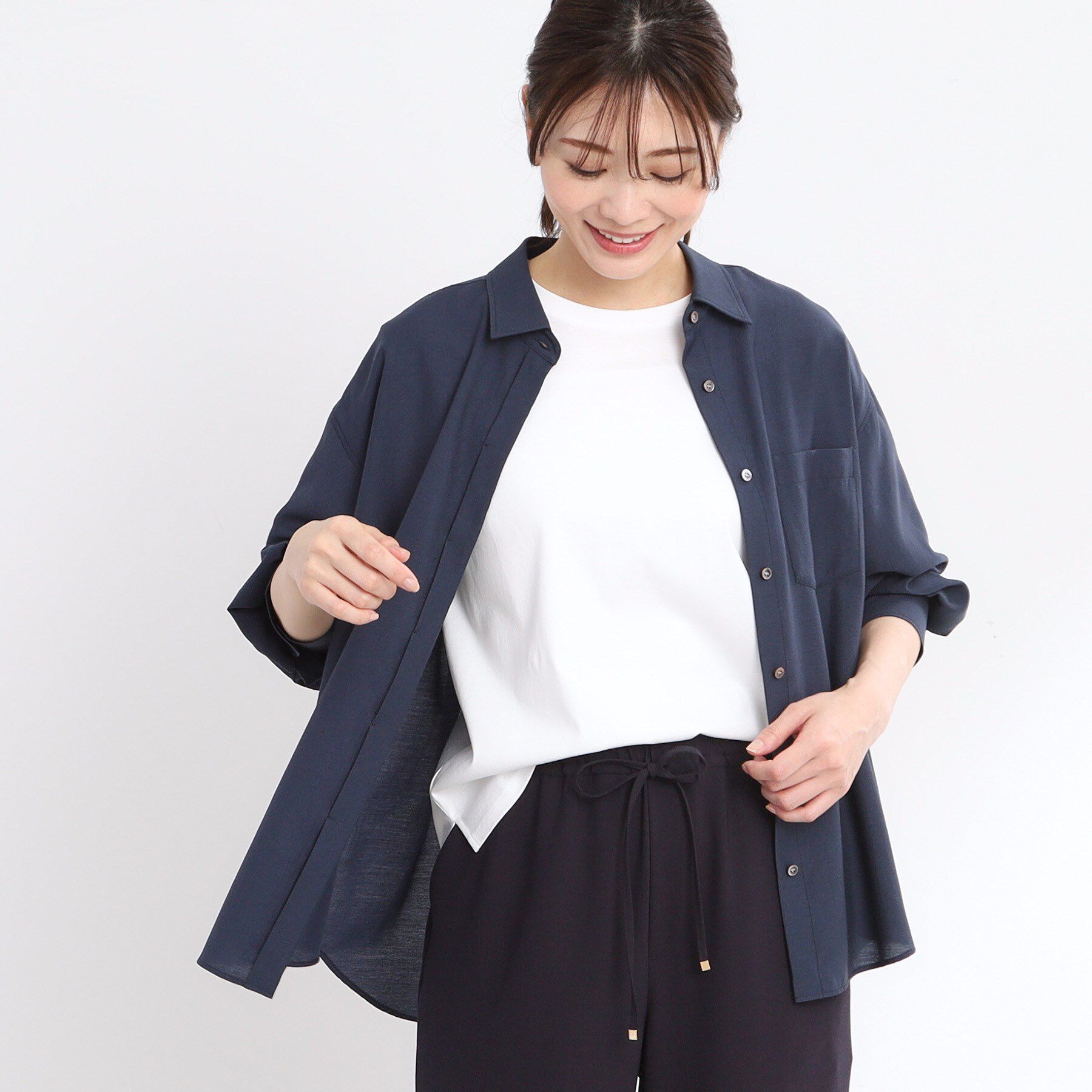 Reflect「【マシンウォッシュ可】3WAYシアーシャツブラウス」|シャツ・ブラウス|