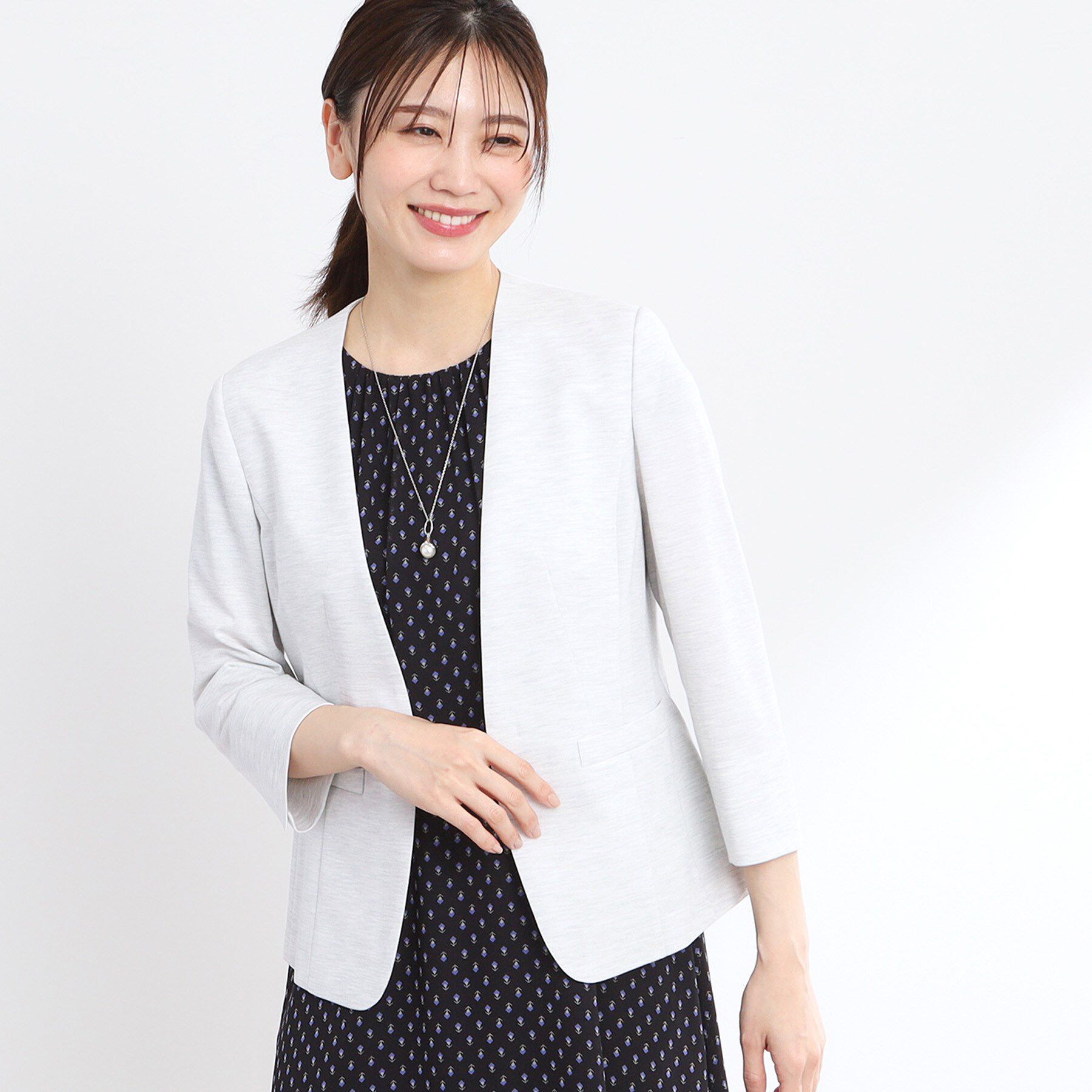 Reflect「【匠シリーズ／洗える】匠ジャケット／ノーカラー」|ノーカラージャケット|ライトグレー(011