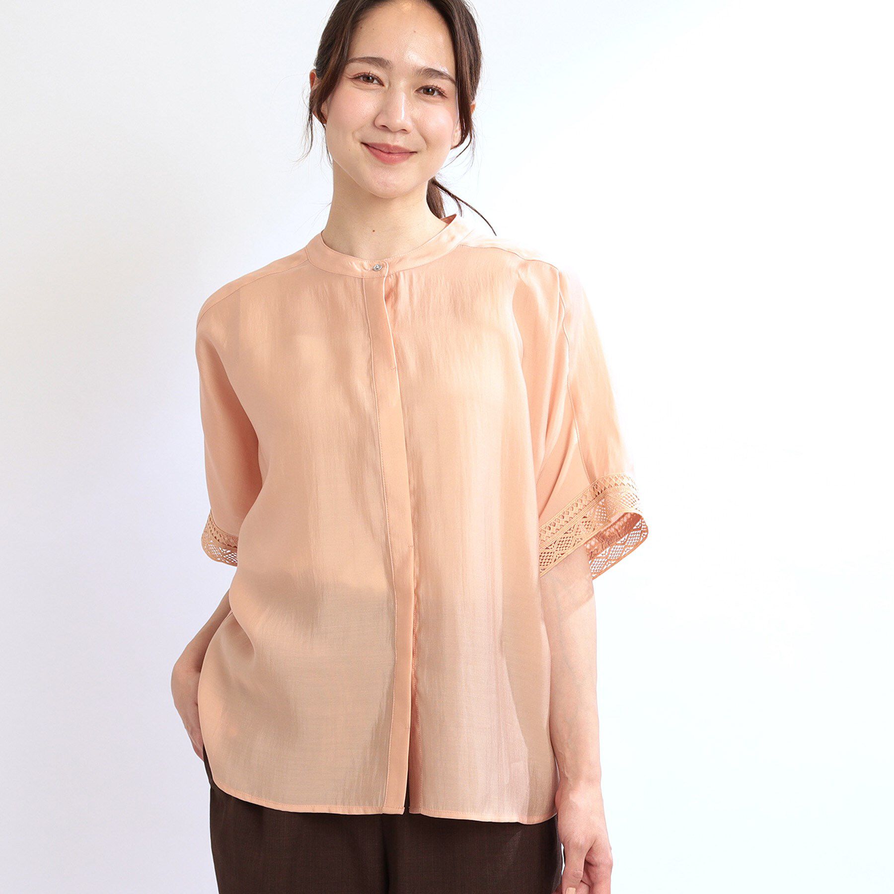 Reflect「【夏SALE／E‐QUALITY／手洗い可】オフボディドルマンブラウス」|シャツ・ブラウス|オレンジ(065)