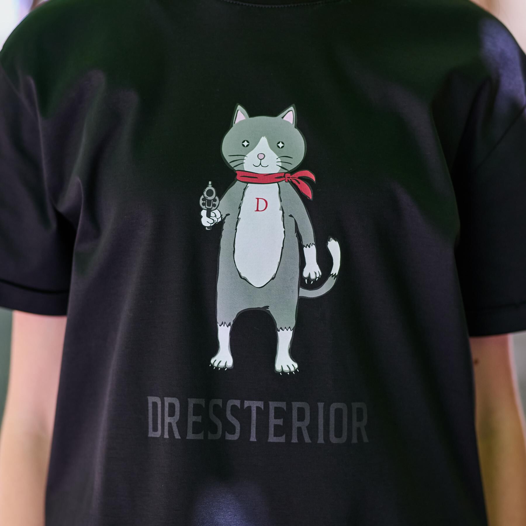 DRESSTERIOR「【接触冷感／抗菌防臭／消臭】アイスクリアコットンキャットTシャツ」|Tシャツ・カットソー|