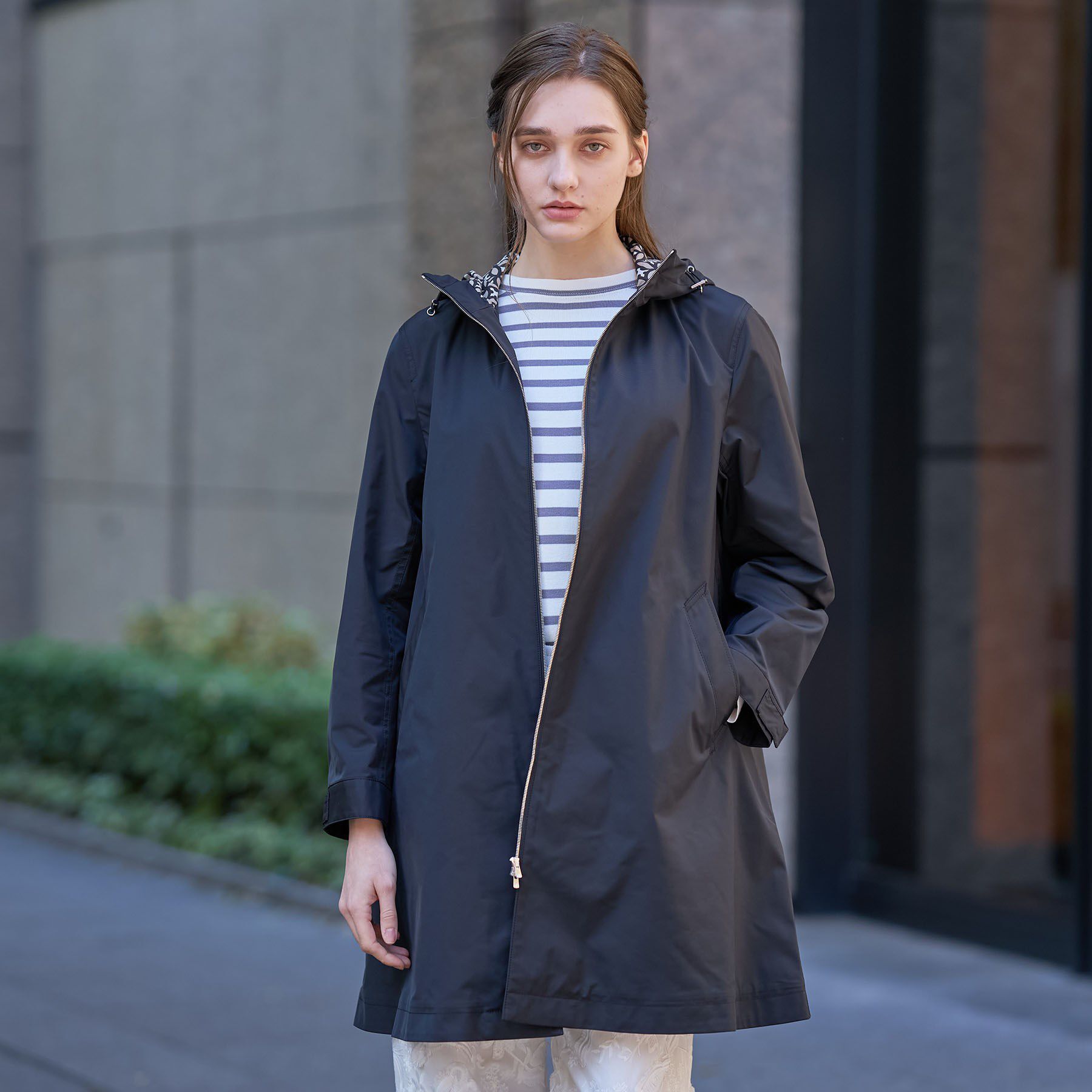 DRESSTERIOR「【撥水素材】フーテッドツイルコート」|その他|ブラック(019)