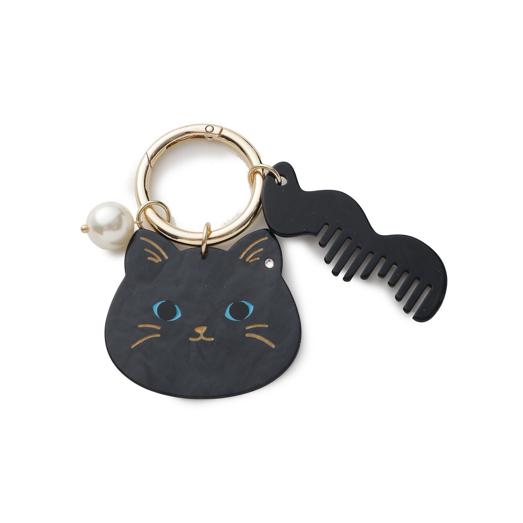 grove「ネコフェイスコームバッグチャーム」|キーケース|