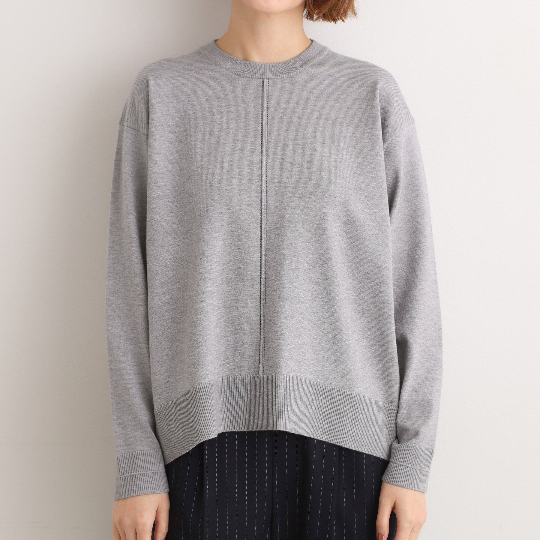 grove「【SETUP可能】冬から春まで心地よく　タック編みオーバーサイズニット」|ニット・セーター|