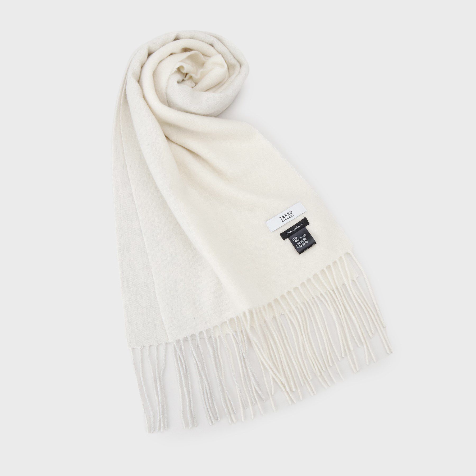 TAKEO KIKUCHI「【カシミヤ100%】パネル カシミヤマフラー」|ストール|オフホワイト(003