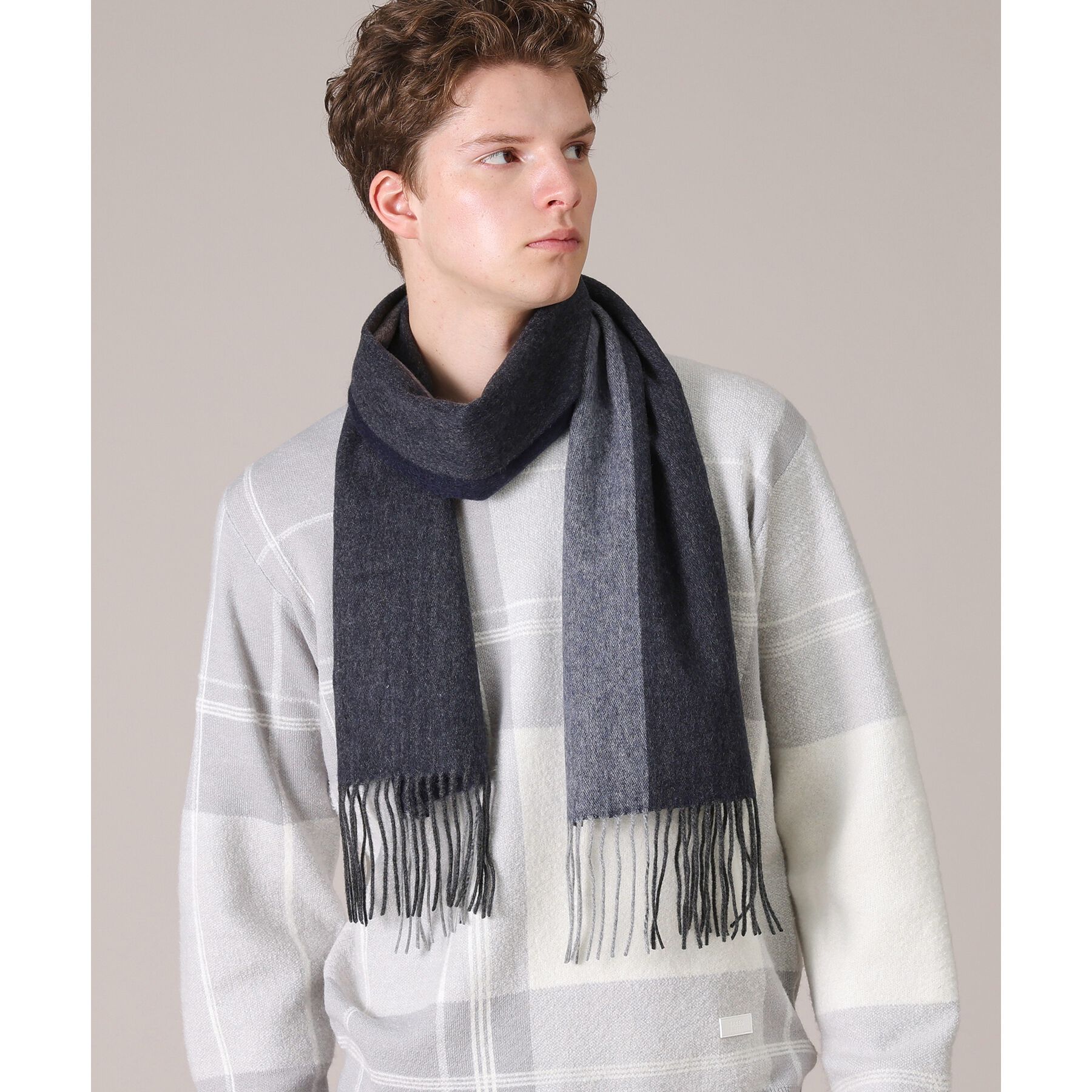 TAKEO KIKUCHI「【カシミヤ100%】パネル カシミヤマフラー」|ストール|