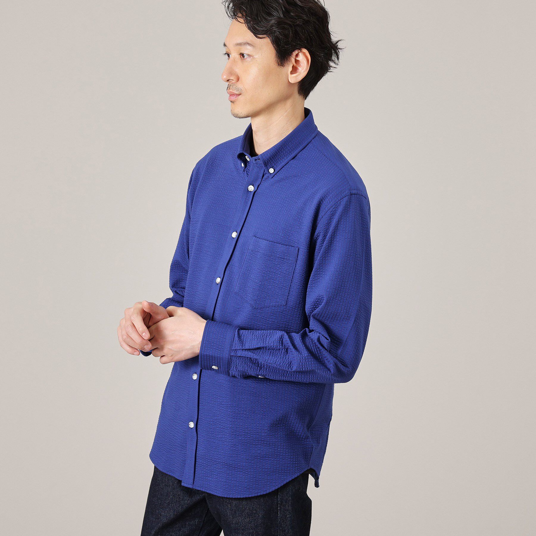 TAKEO KIKUCHI「【抗菌防臭/シーズンレス】シアサッカー ジャージシャツ」|シャツ・ブラウス|