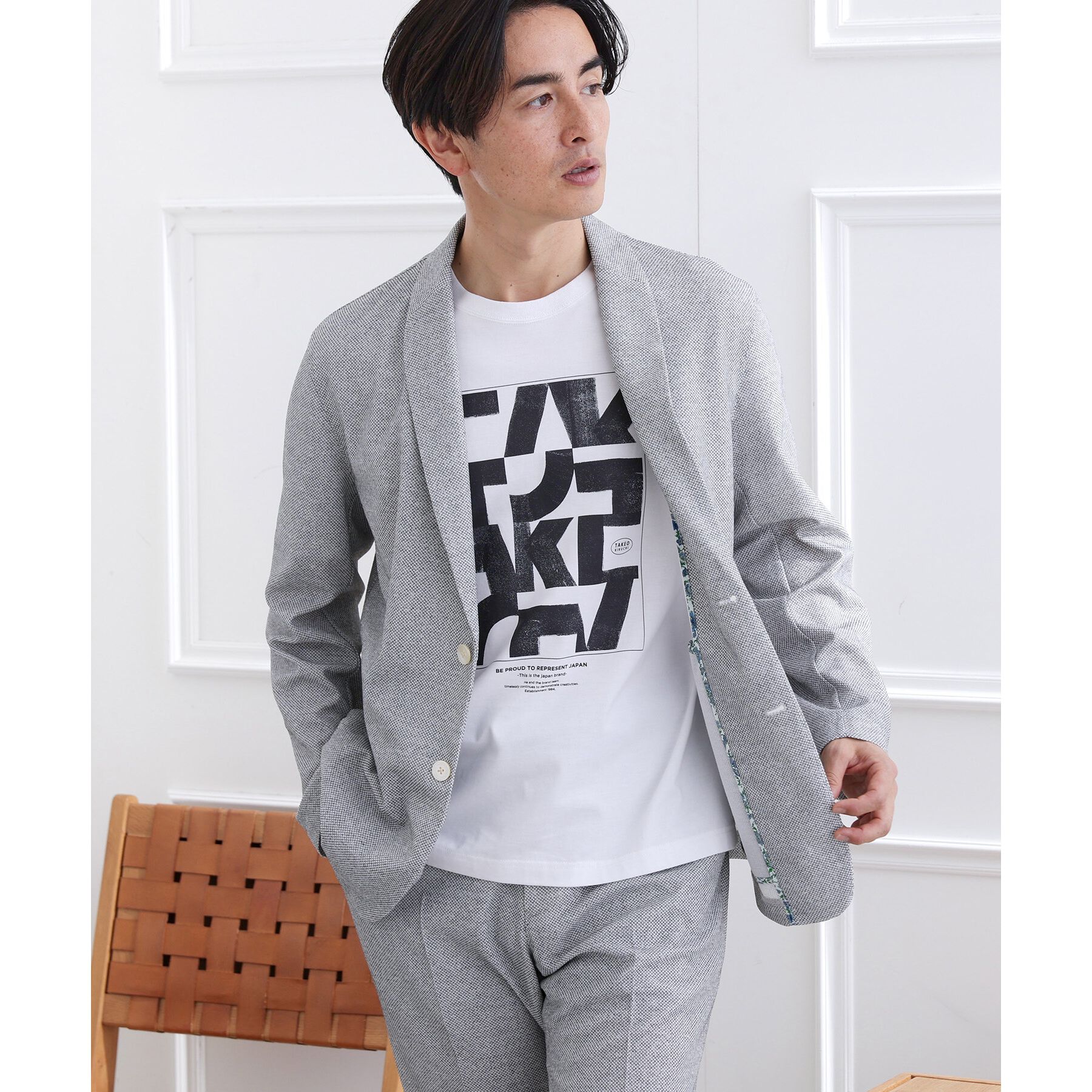 TAKEO KIKUCHI「【抗菌防臭】尾州リネンブレンド ドビーメッシュ カーディガン」|カーディガン|