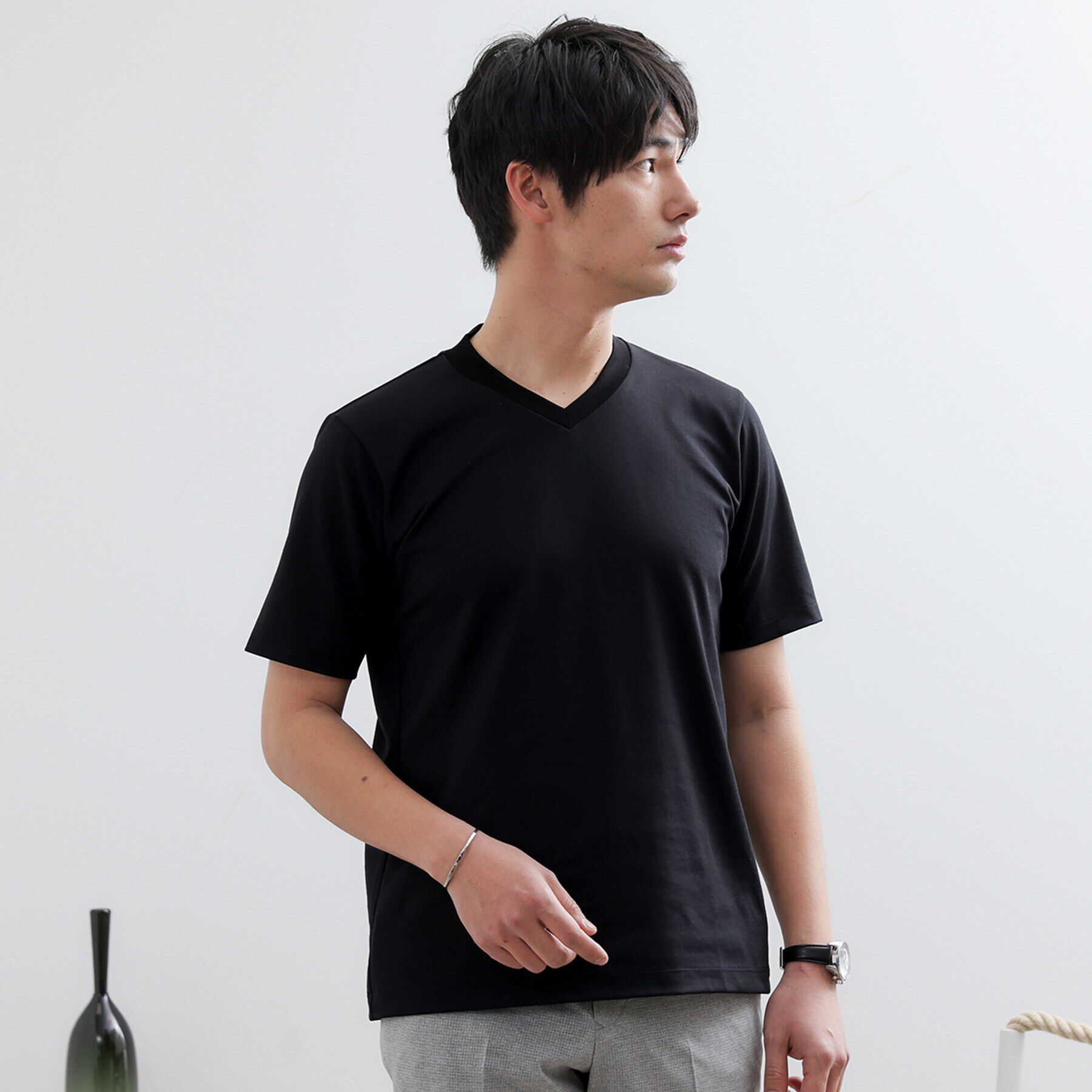 TAKEO KIKUCHI「テーラードジャージ Vネック」|Tシャツ・カットソー|