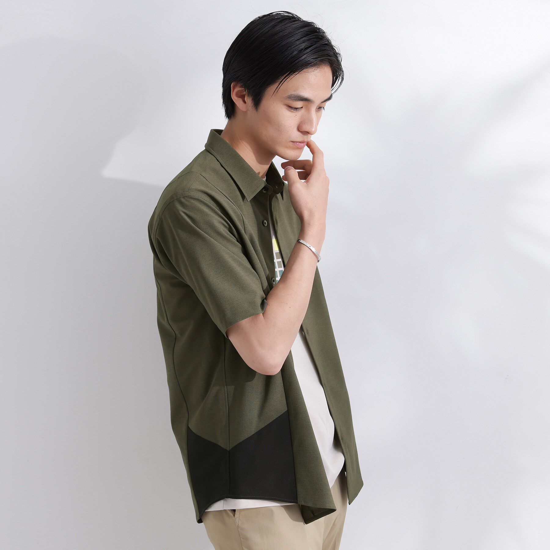 TAKEO KIKUCHI「サイド切り替え 半袖シャツ」|シャツ・ブラウス|