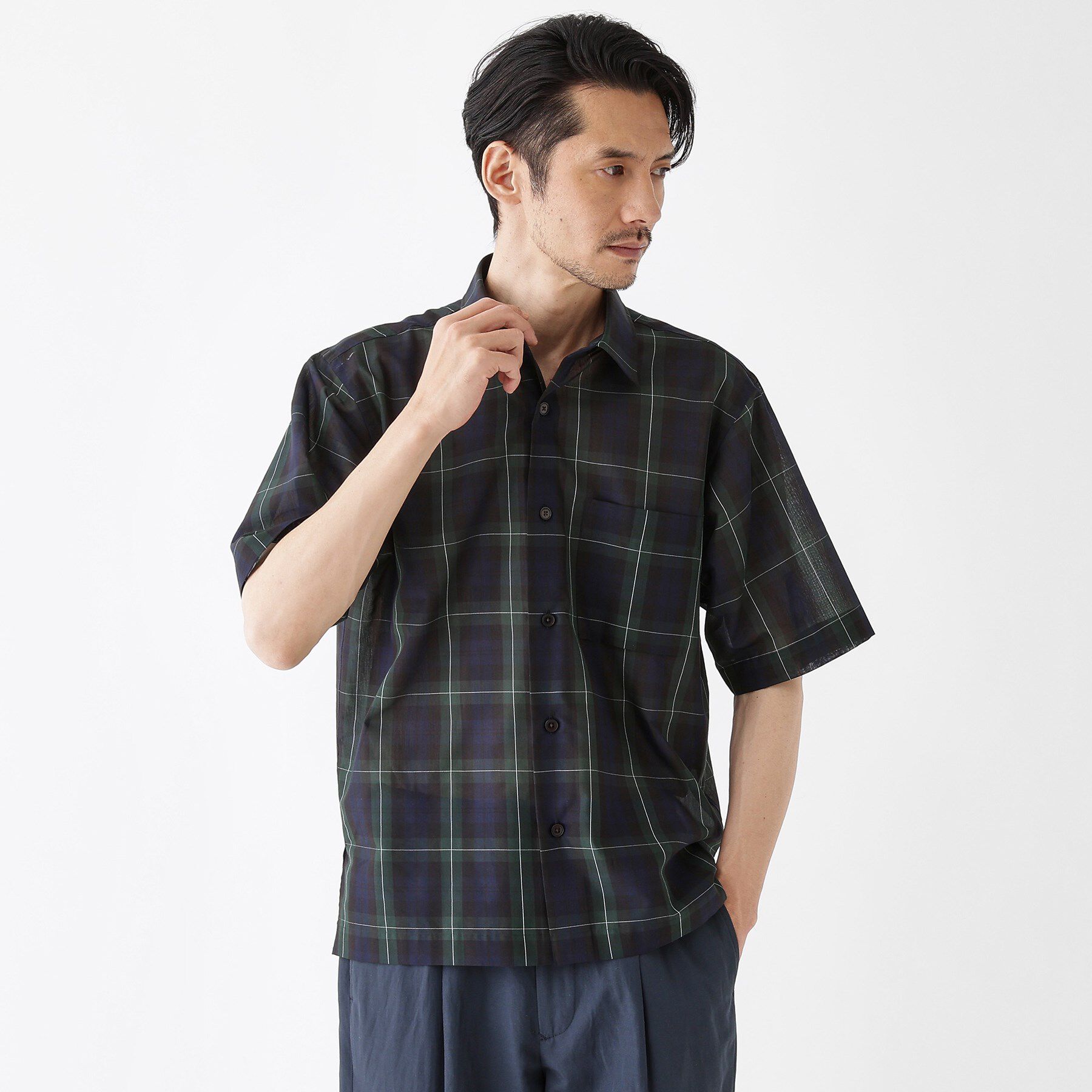 TAKEO KIKUCHI「【THE FLAGSHIP】シアーチェック シャツ」|シャツ・ブラウス|