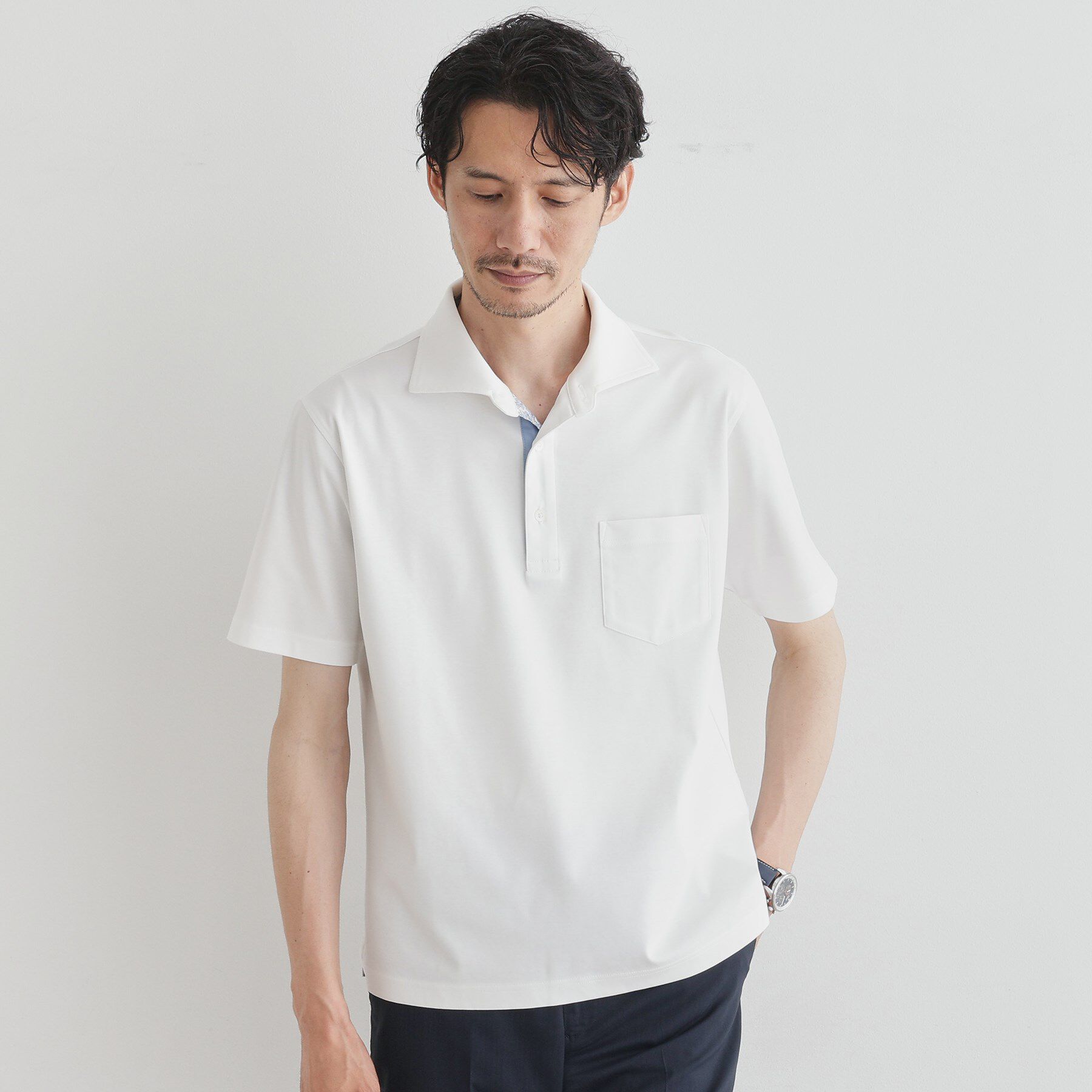 TAKEO KIKUCHI「【LIMITED】アイスクリアコットンポンチポロシャツ」|ポロシャツ|