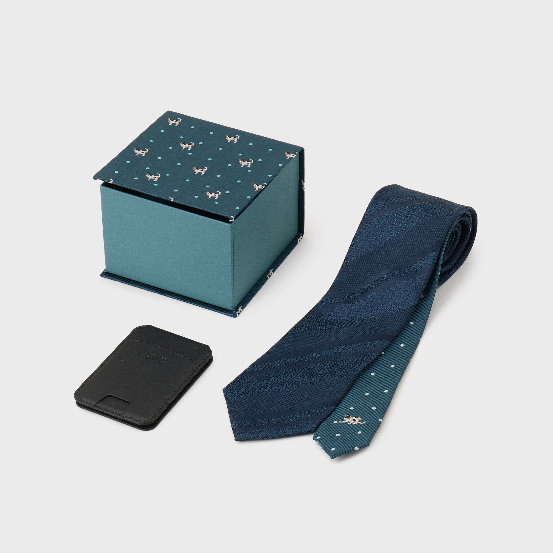 TAKEO KIKUCHI「【スマホスタンド機能付きパスケース】プレイフルチェンジネクタイBOX」|ネクタイ・蝶ネクタイ|グリーン(522)