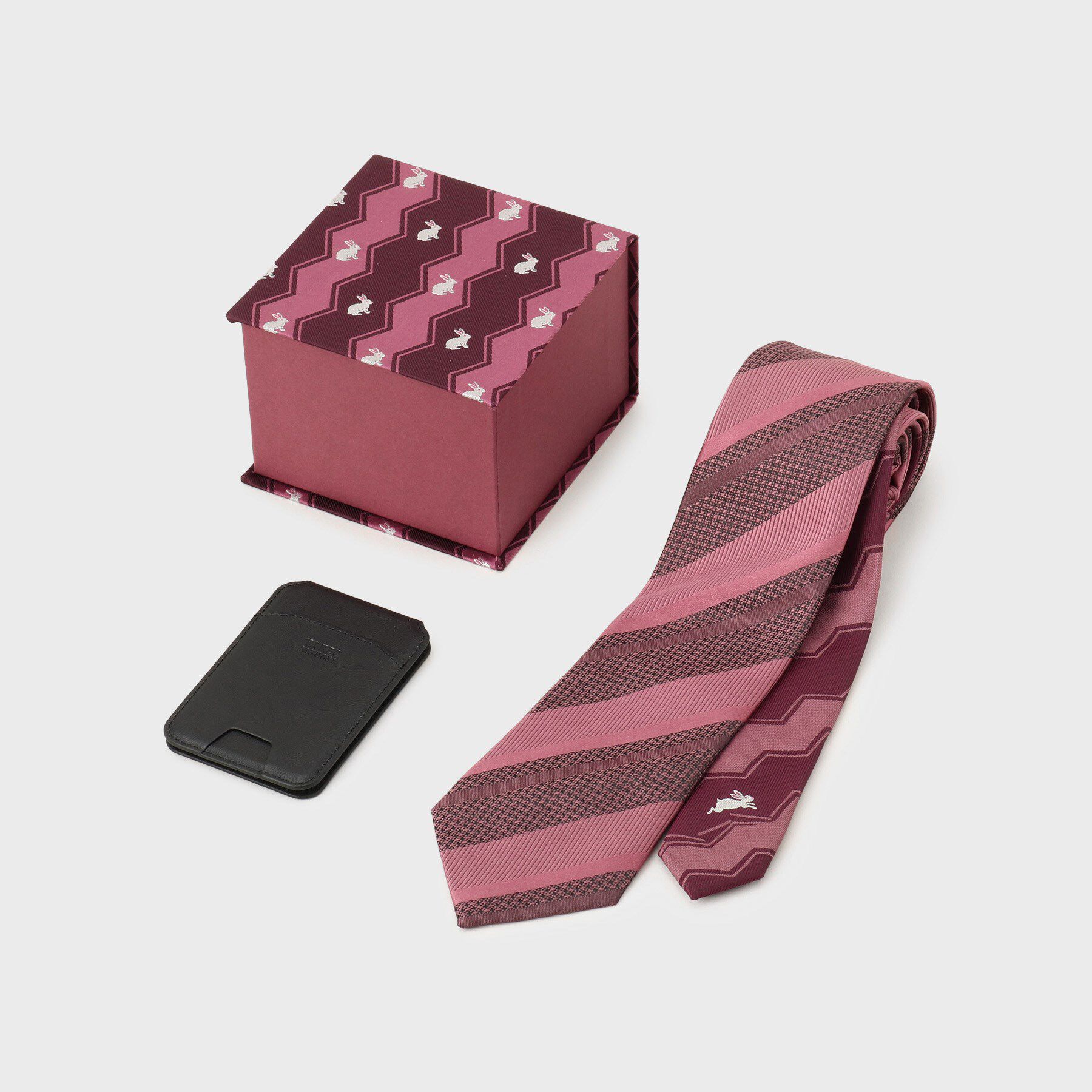 TAKEO KIKUCHI「【スマホスタンド機能付きパスケース】プレイフルチェンジネクタイBOX」|ネクタイ・蝶ネクタイ|ピンク(571)