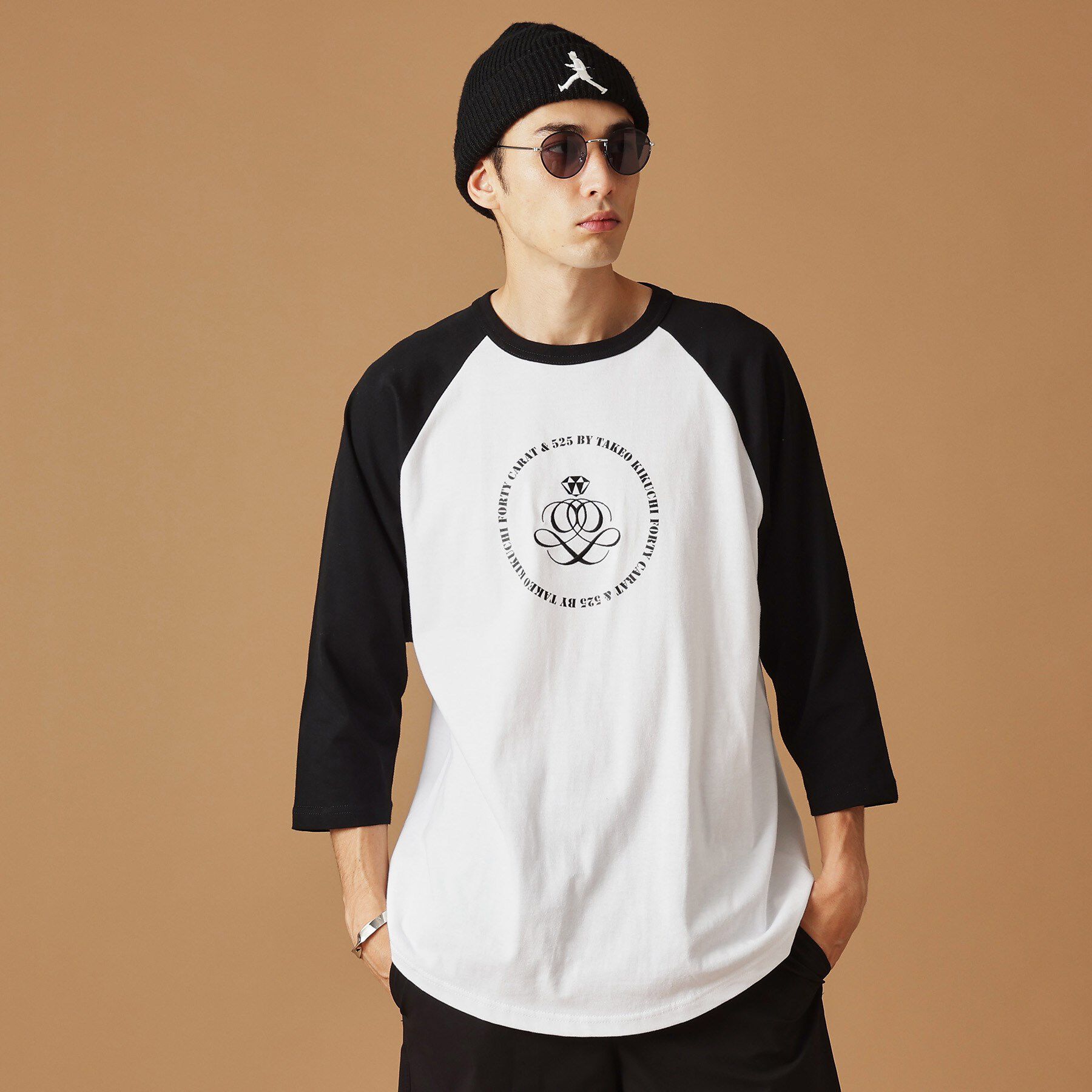 40CARATS&525「【Sサイズ～】アンドマーク7分袖ラグランTシャツ」|Tシャツ・カットソー|ホワイト(901)