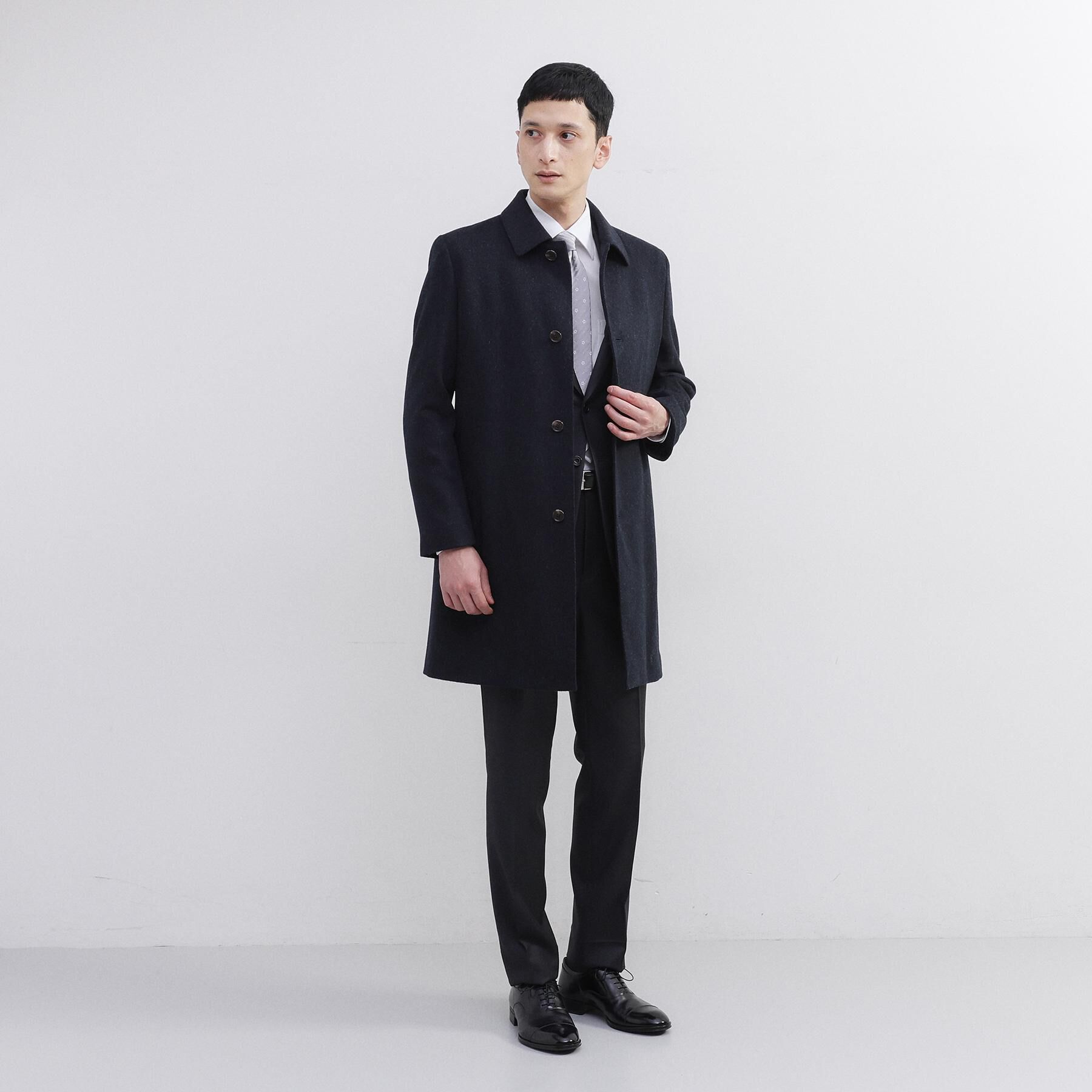 TAKEO KIKUCHI「カシミヤブレンド ビーバー調ステンカラーコート」|ステンカラーコート|