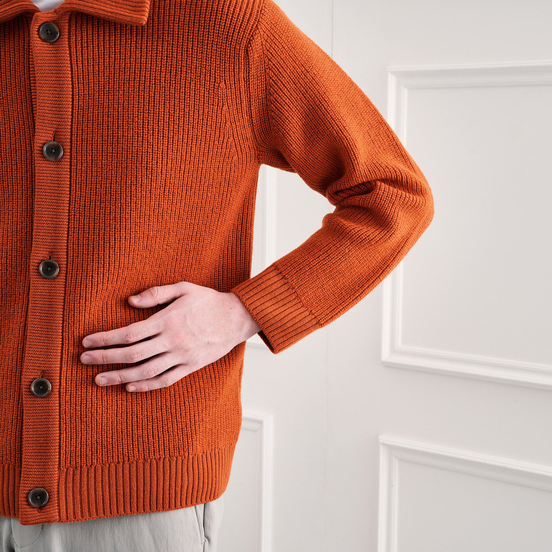 TAKEO KIKUCHI「タスマニアウール混畦編みカーディガン」|カーディガン|