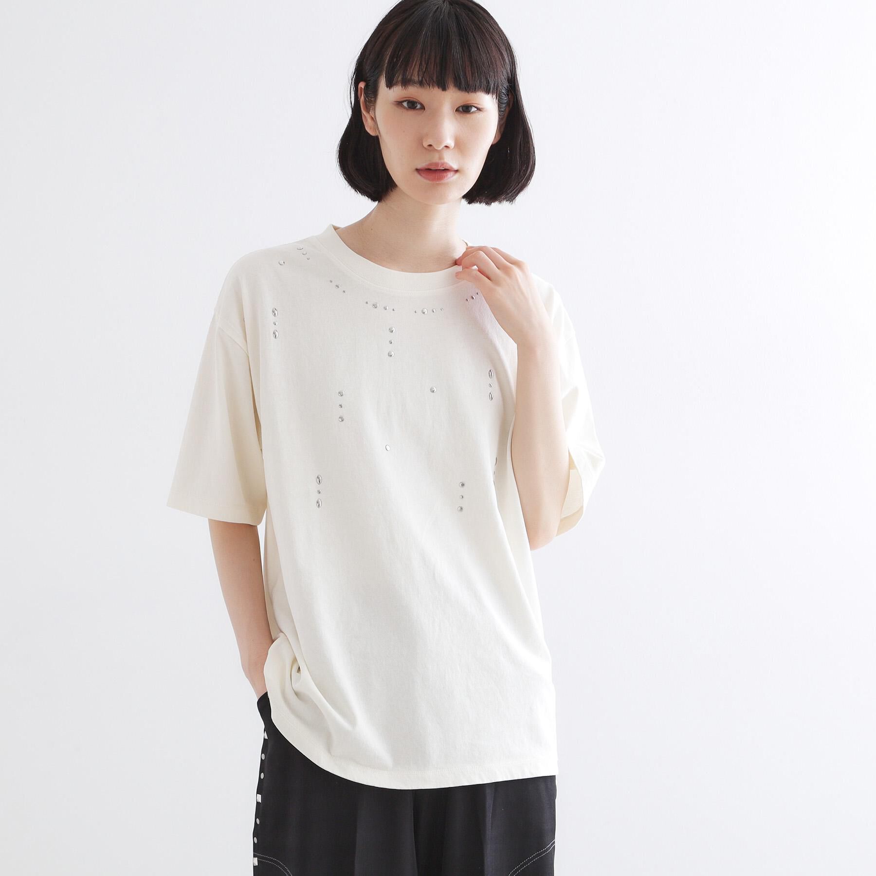 tk.TAKEO KIKUCHI「ヴィンテージライクスタッズTシャツ」|Tシャツ・カットソー|