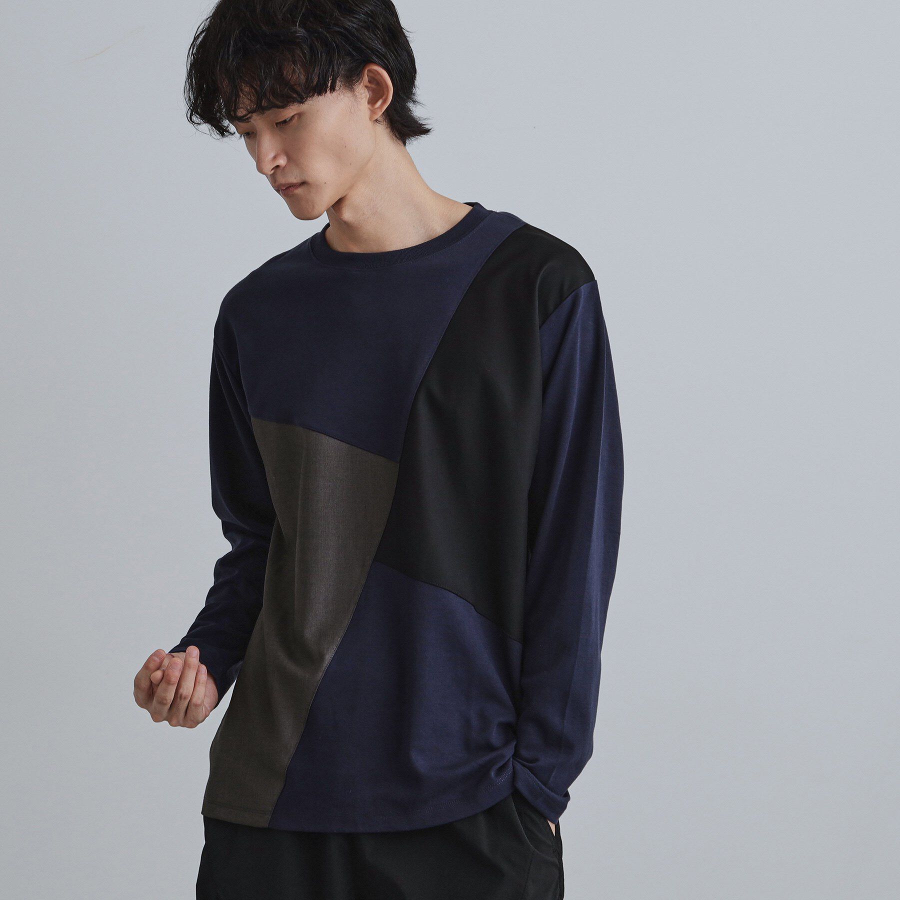 tk.TAKEO KIKUCHI「ブロックシャドー切替カットソー」|Tシャツ・カットソー|