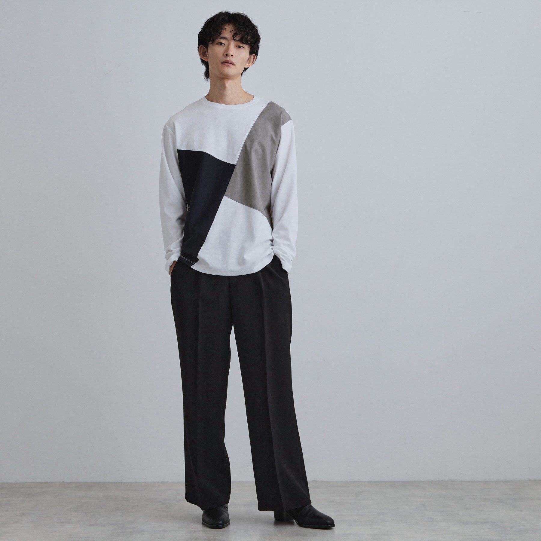 tk.TAKEO KIKUCHI「ブロックシャドー切替カットソー」|Tシャツ・カットソー|