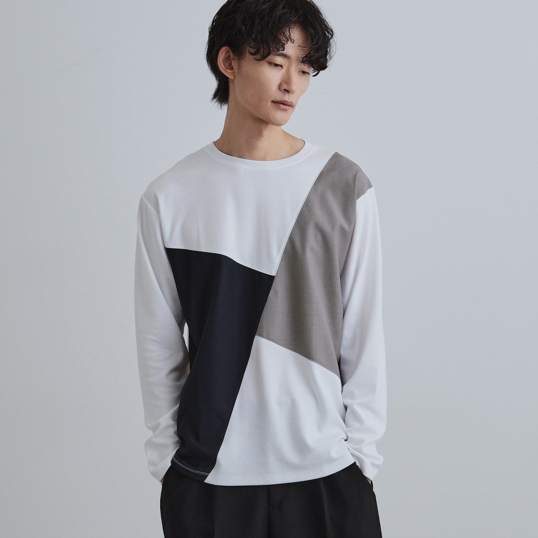 tk.TAKEO KIKUCHI「ブロックシャドー切替カットソー」|Tシャツ・カットソー|