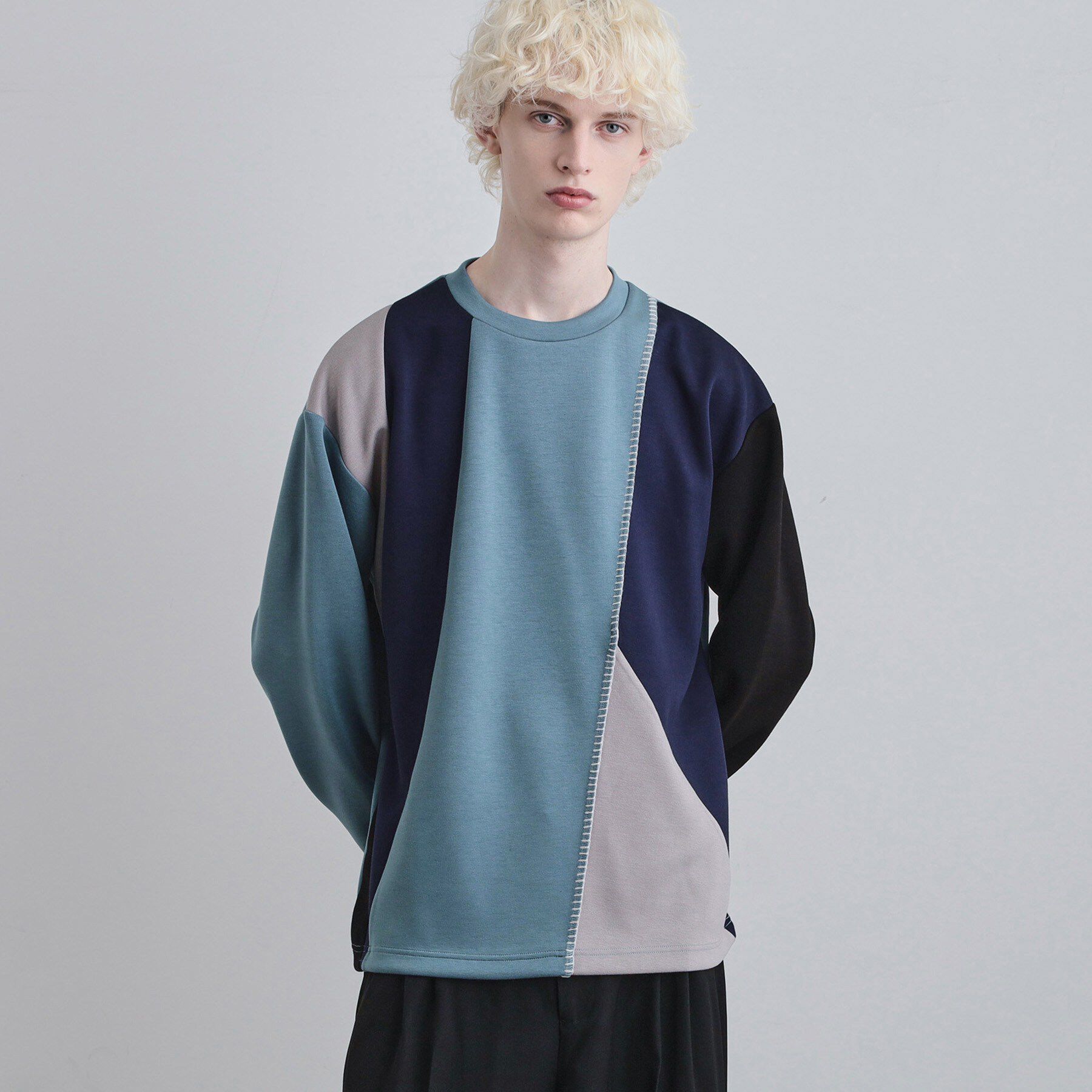 tk.TAKEO KIKUCHI「ダイヤゴナルブランケットカットソー」|Tシャツ・カットソー|ブルー(592)