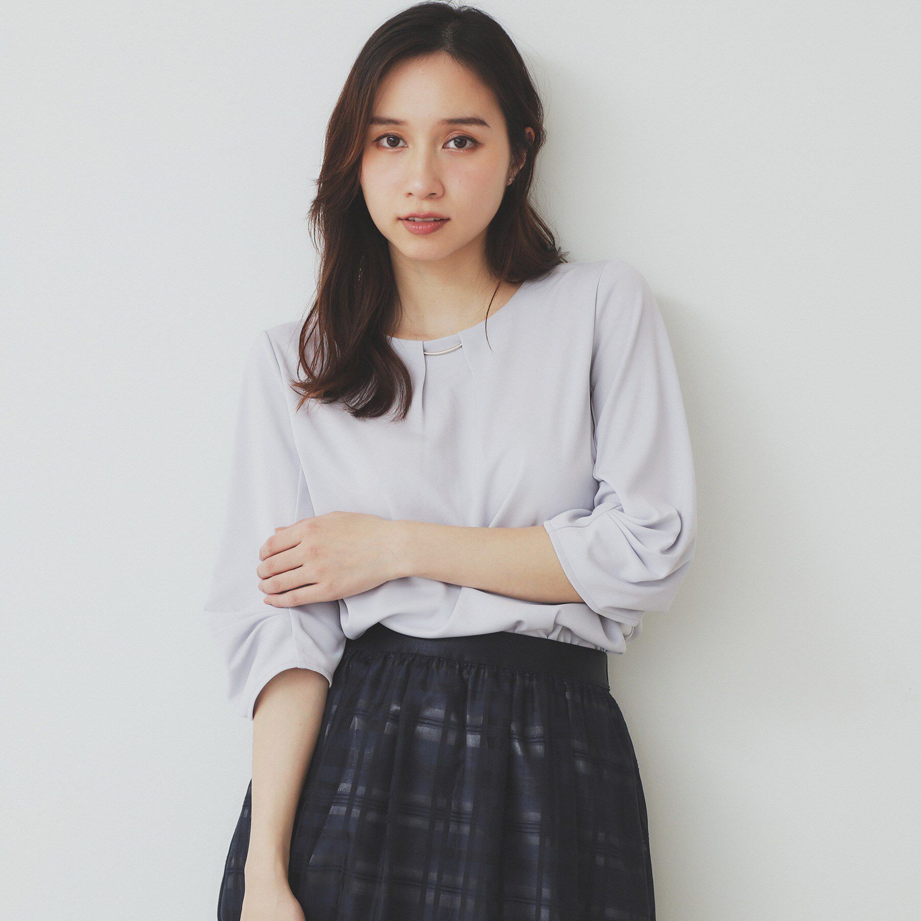 index「《5color》タックスリーブプルオーバー【UV/吸水速乾/接触冷感/洗濯機洗い可】」|Tシャツ・カットソー|ライトグレー(011