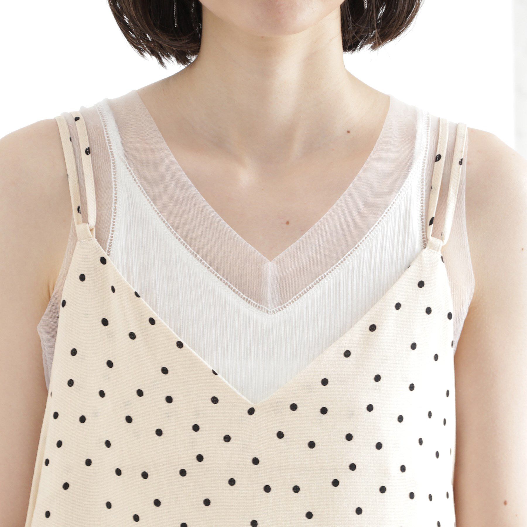 THE SHOP TK「ドット柄キャミワンピース/洗える」|ワンピース|