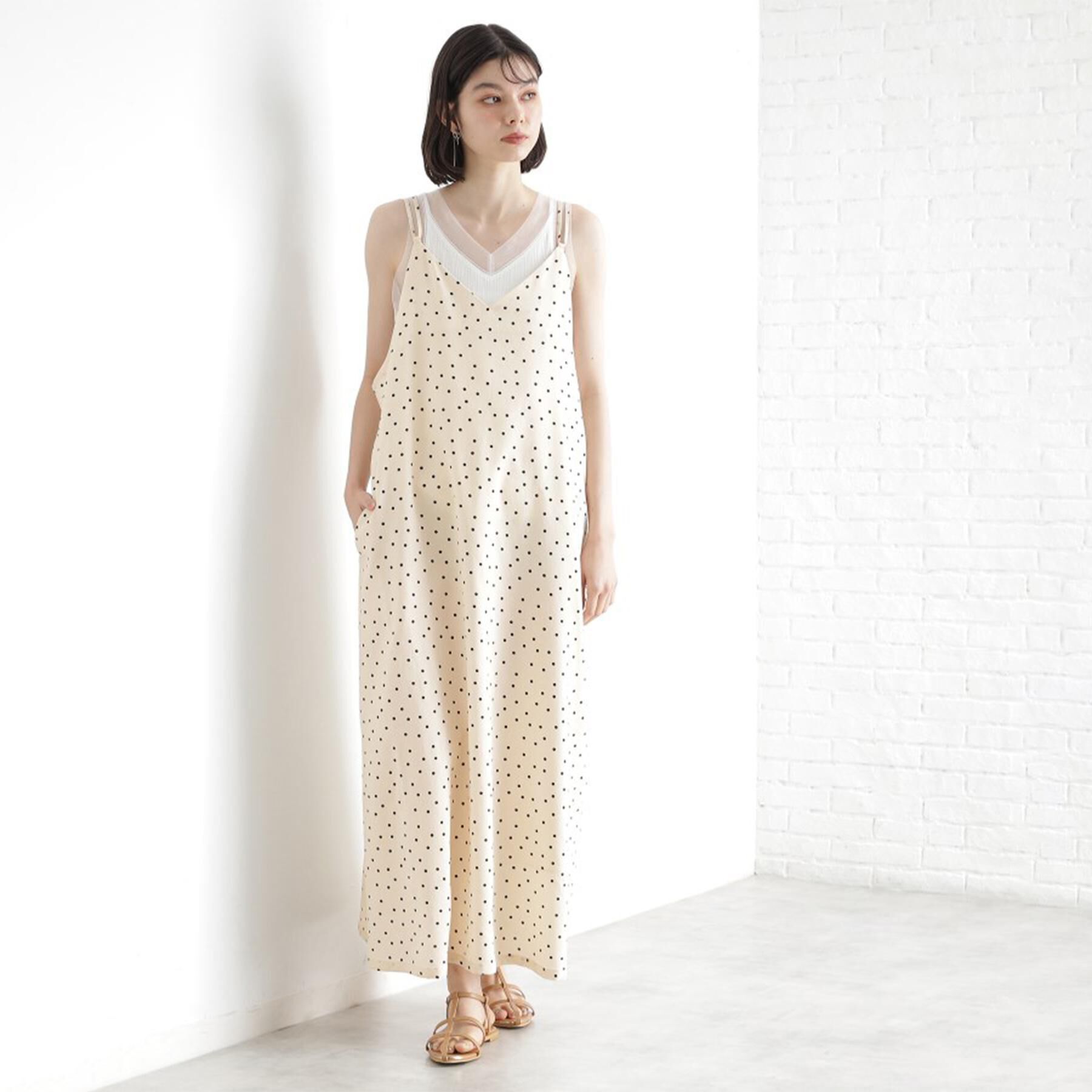THE SHOP TK「ドット柄キャミワンピース/洗える」|ワンピース|