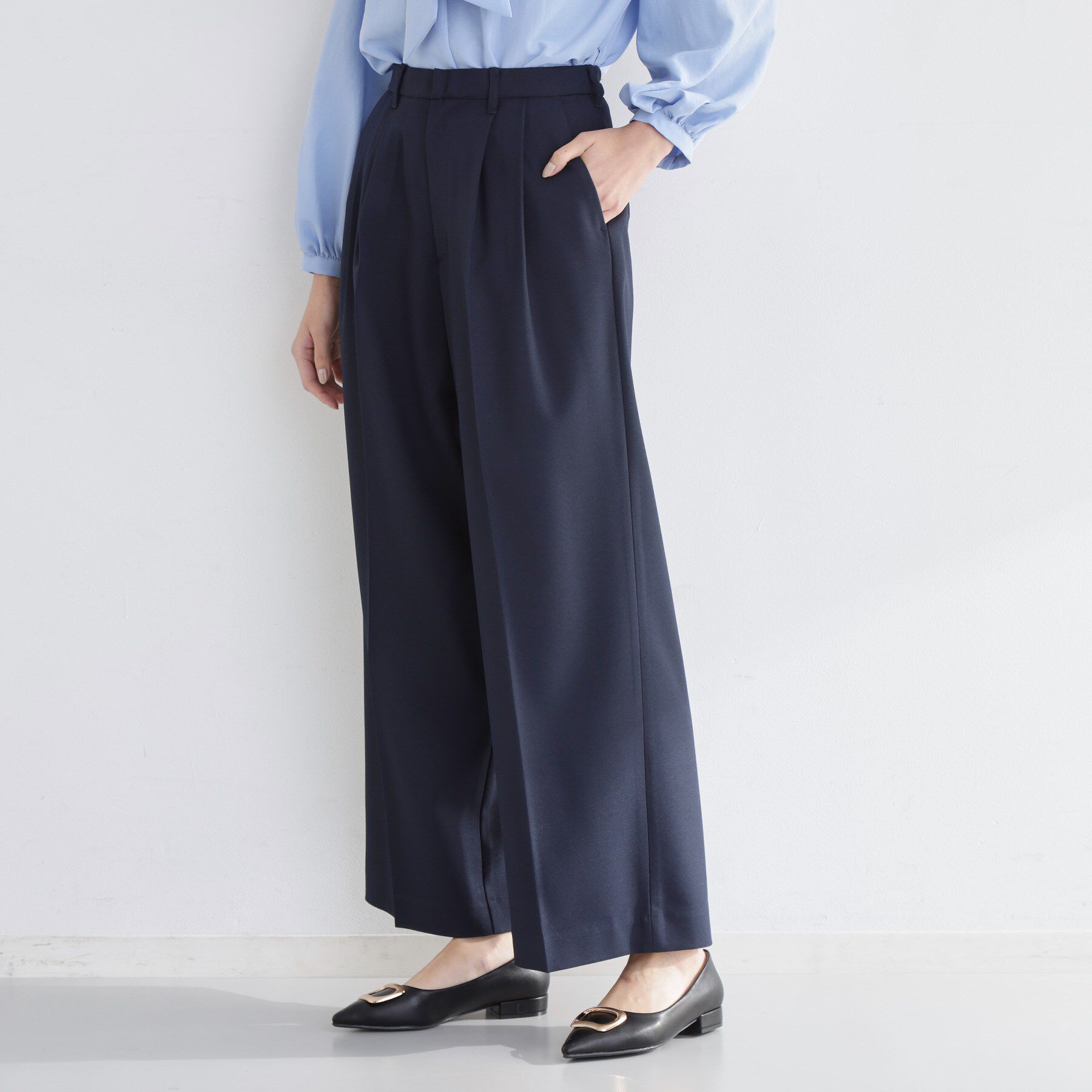 THE SHOP TK「【通勤・セレモニー】CAVIAN 2タックワイドパンツ/セットアップ可」|その他|