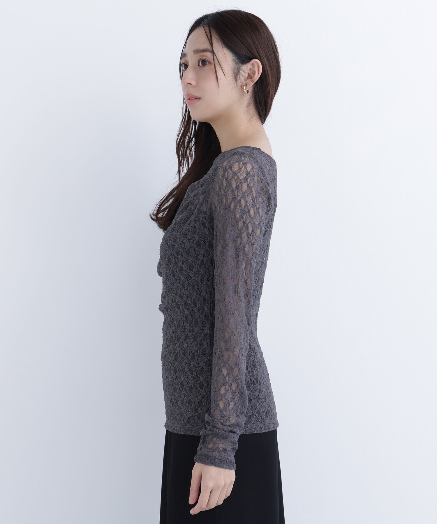  「レースドレープカットソー」|Tシャツ・カットソー|