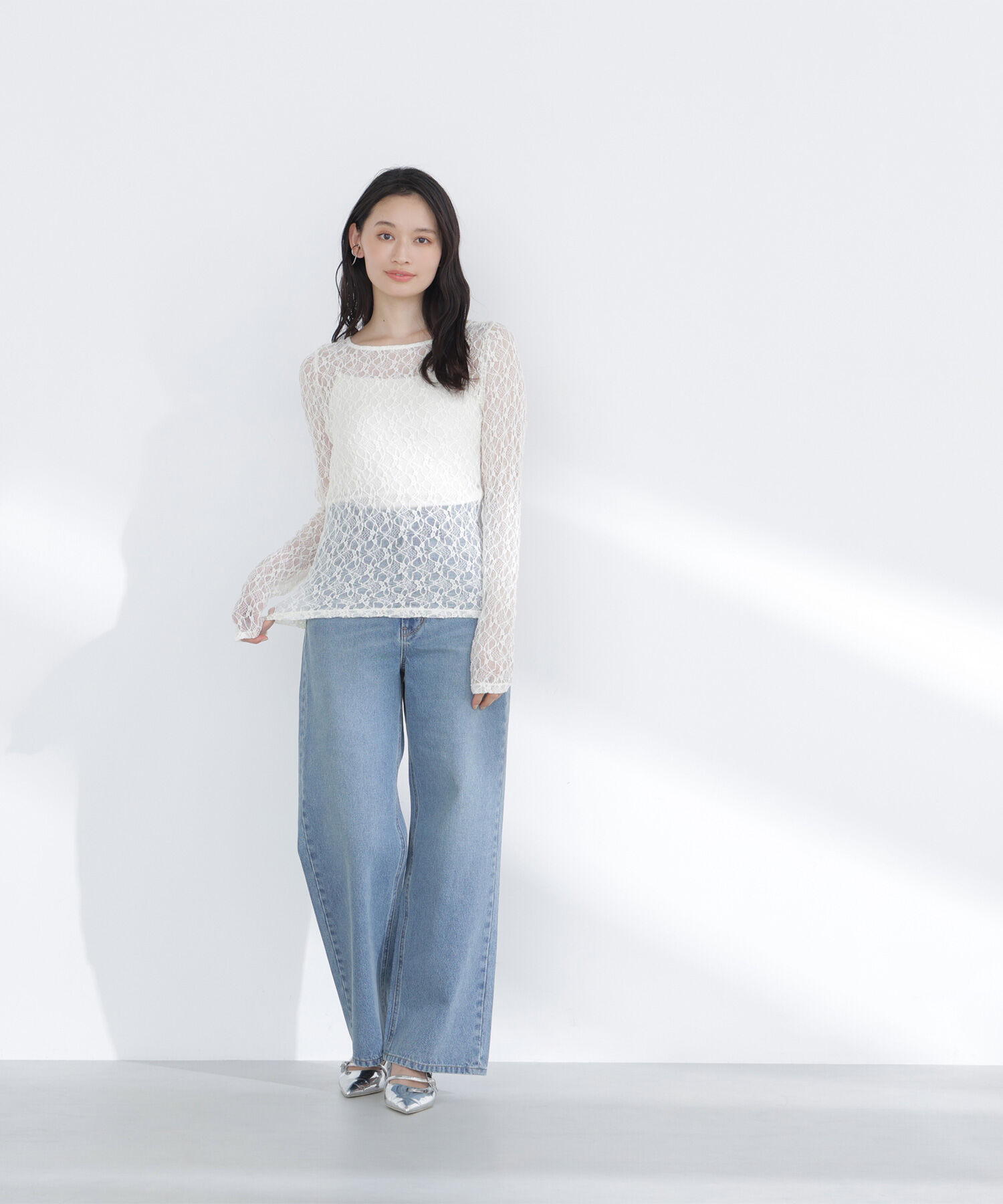  「レースドレープカットソー」|Tシャツ・カットソー|