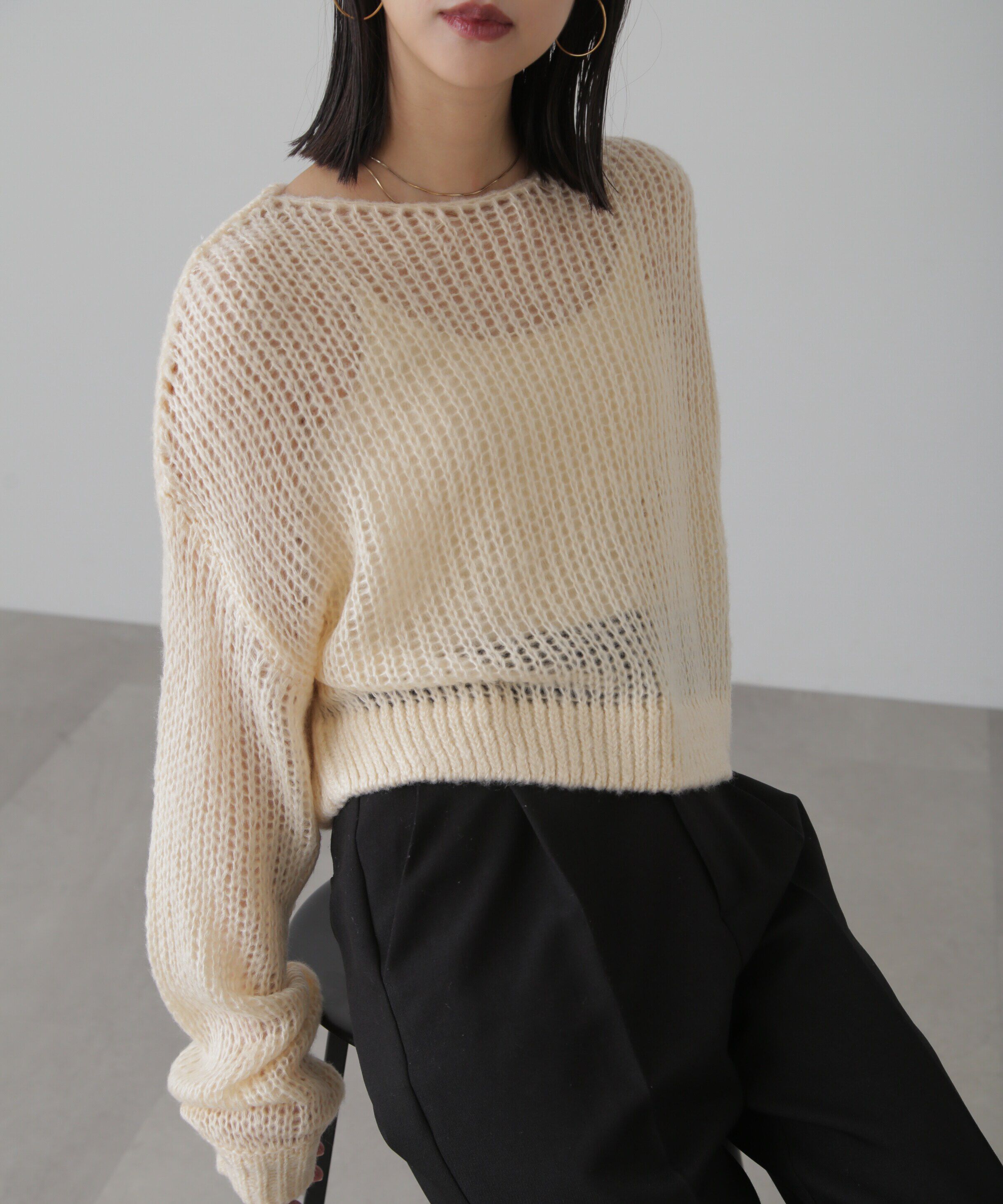  「シアーモヘヤライクニット」|ニット・セーター|